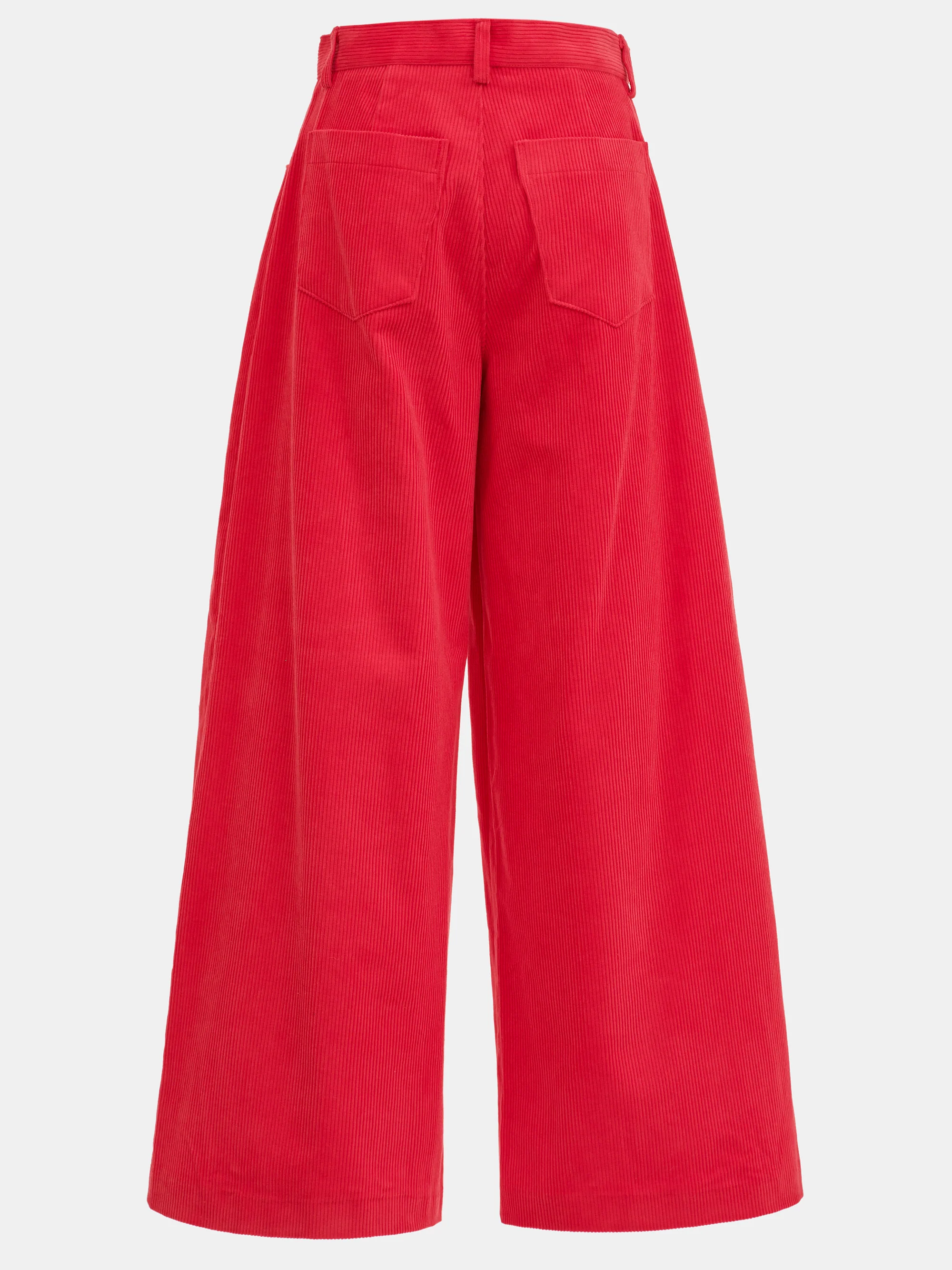 Wide-Leg Corduroy Trousers, Red - Image 6