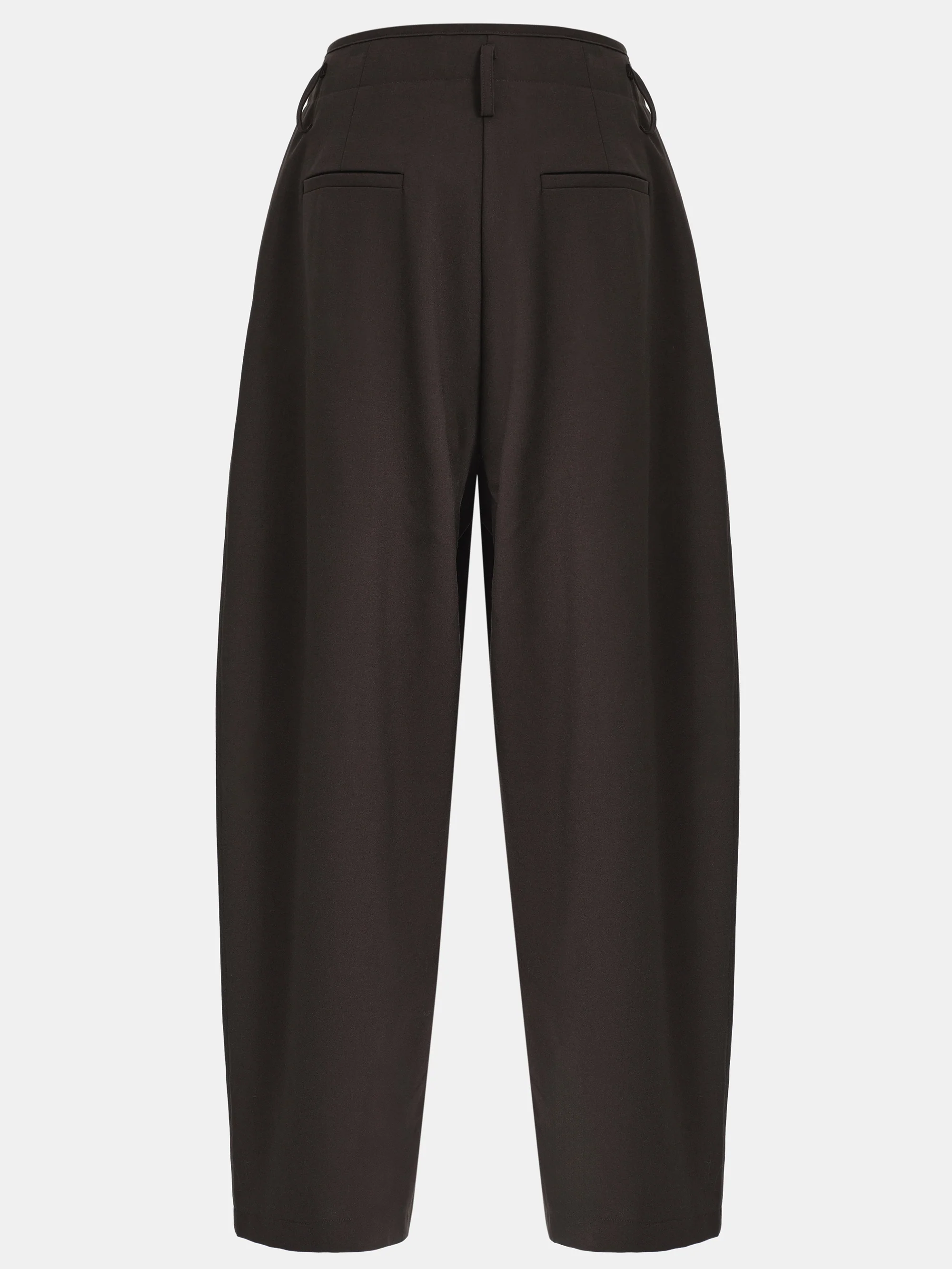 Wide Leg Pleated Trousers, Brown - Image 5