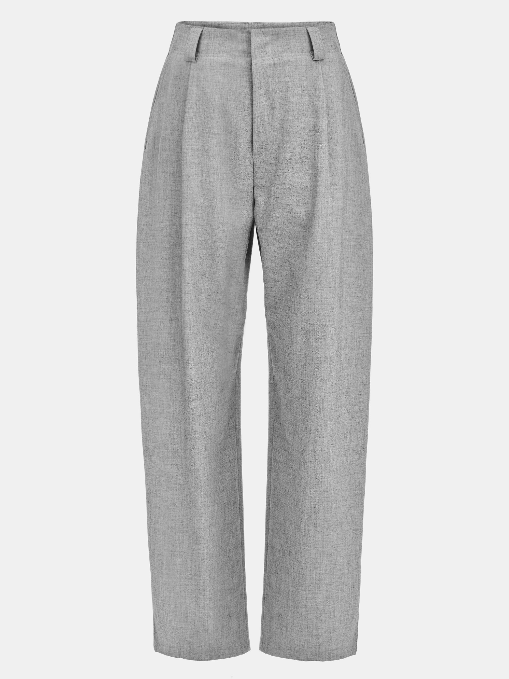 Wide Leg Suit Trousers, Grey - Image 4