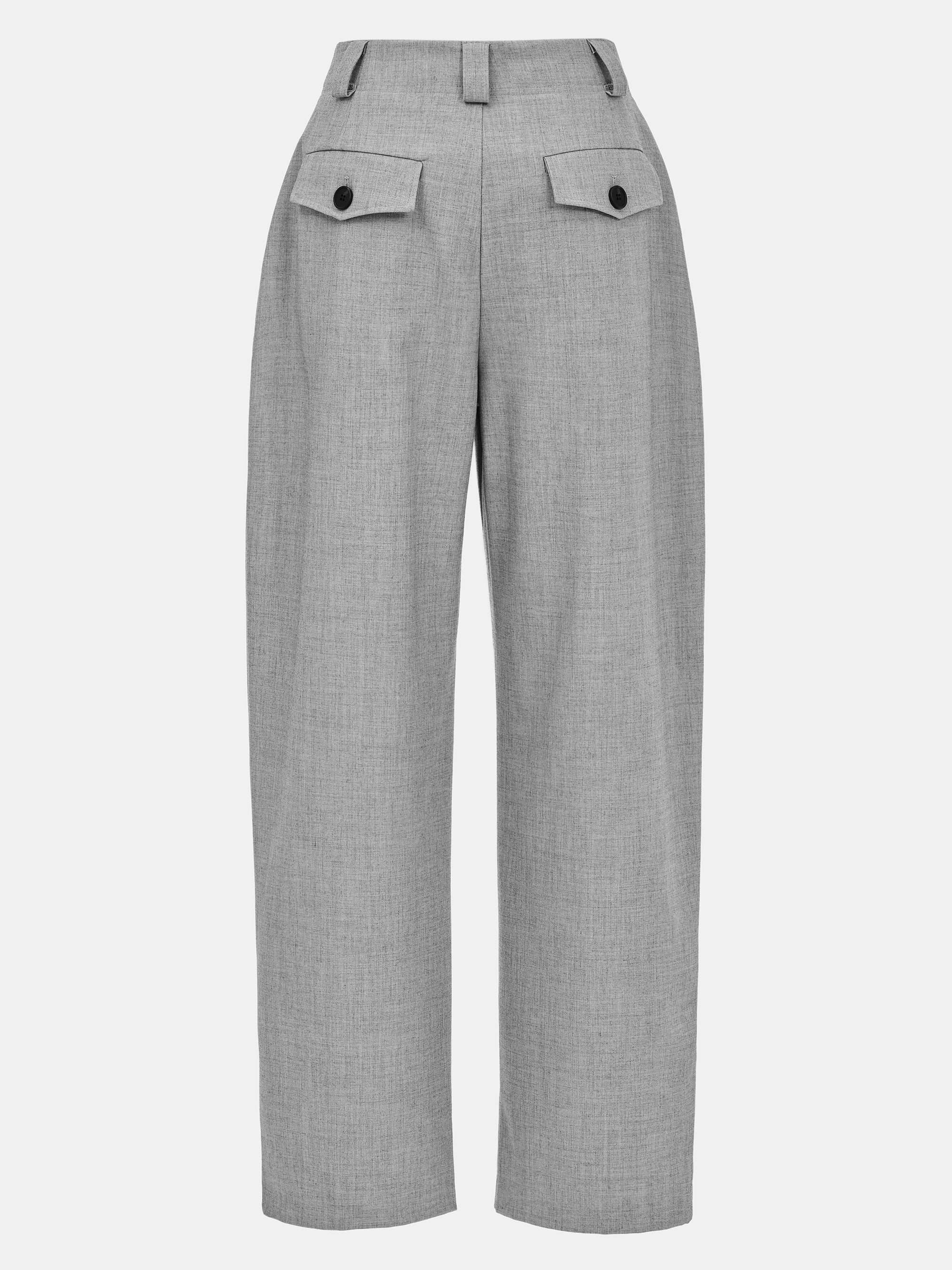 Wide Leg Suit Trousers, Grey - Image 5