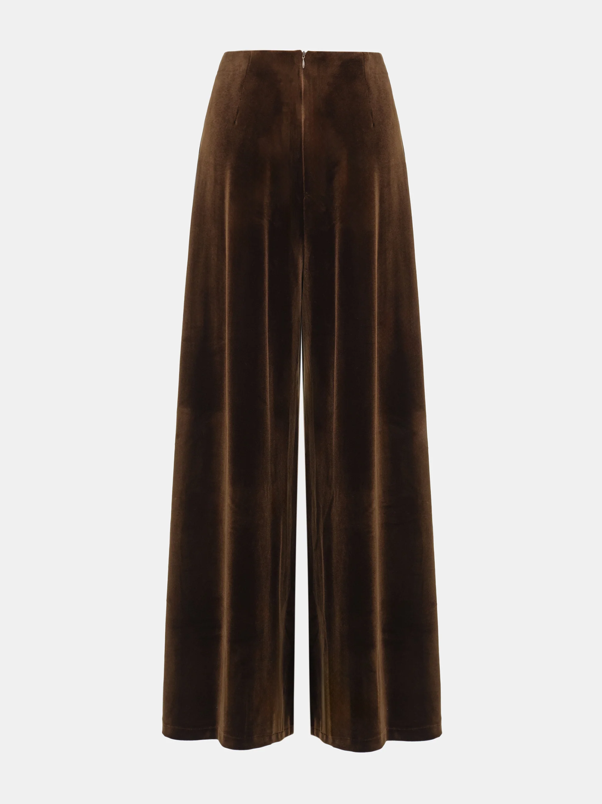 Wide-Leg Velvet Trousers, Brown - Image 6