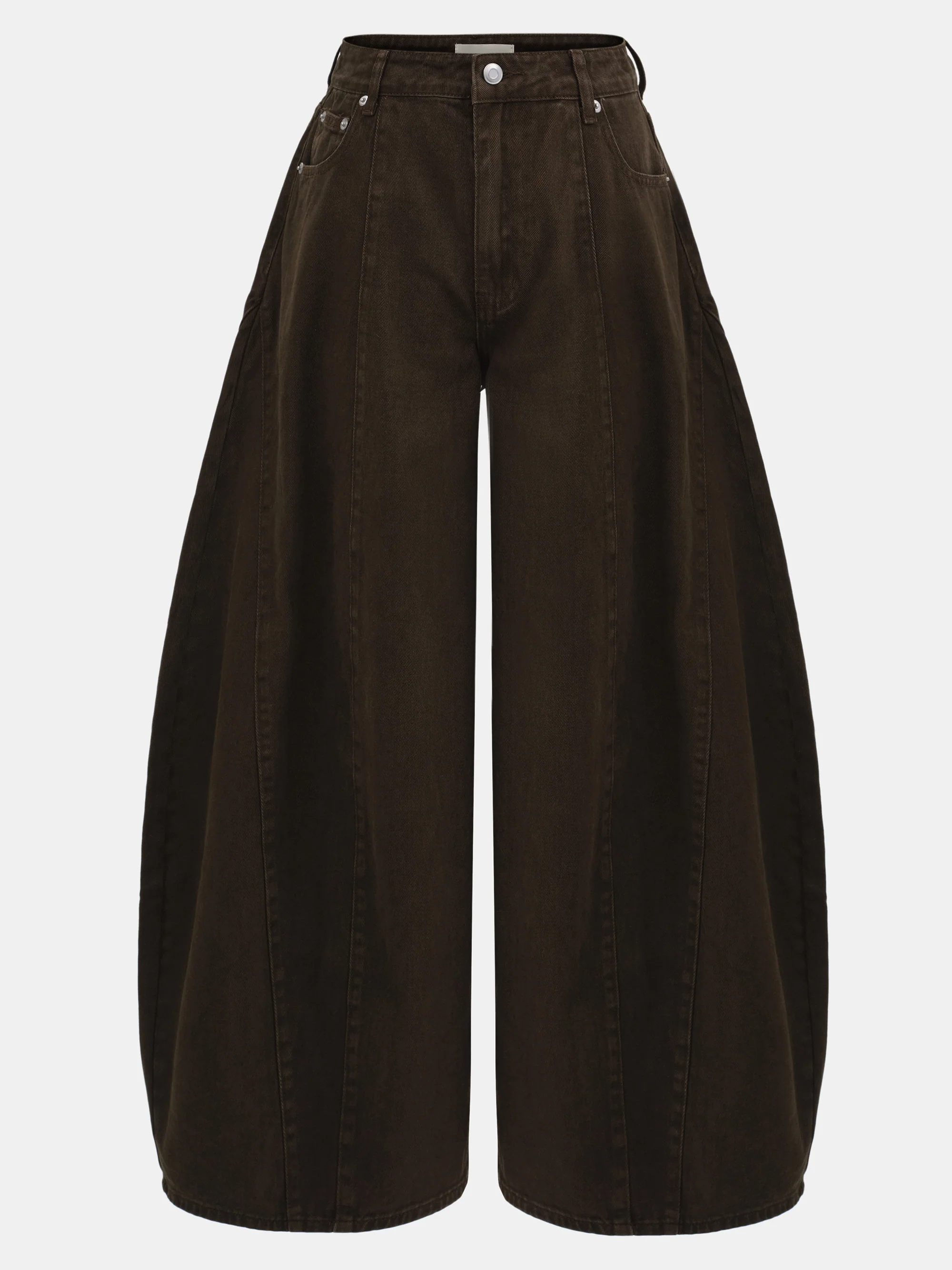 Wide Paneled Jeans, Brown