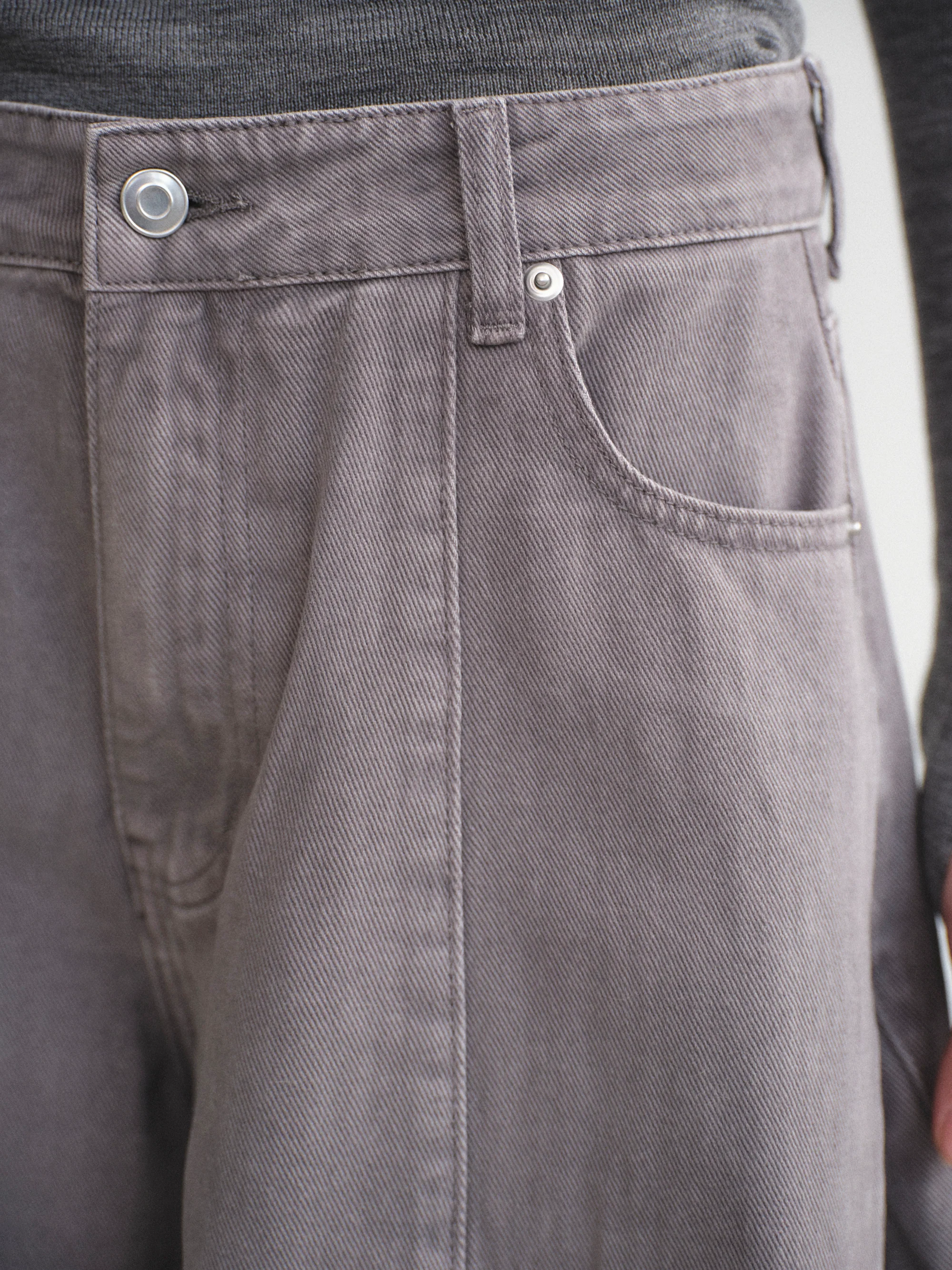 Wide Paneled Jeans, Grey - Image 3