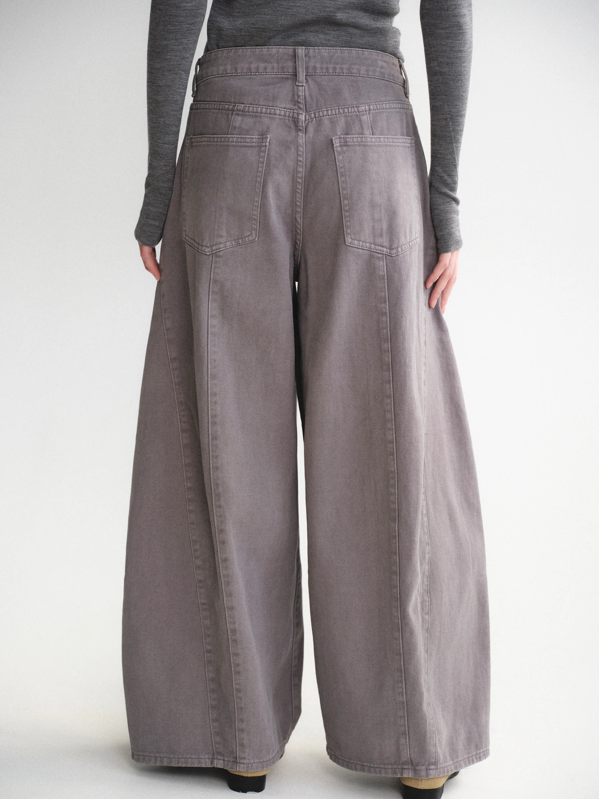 Wide Paneled Jeans, Grey - Image 5