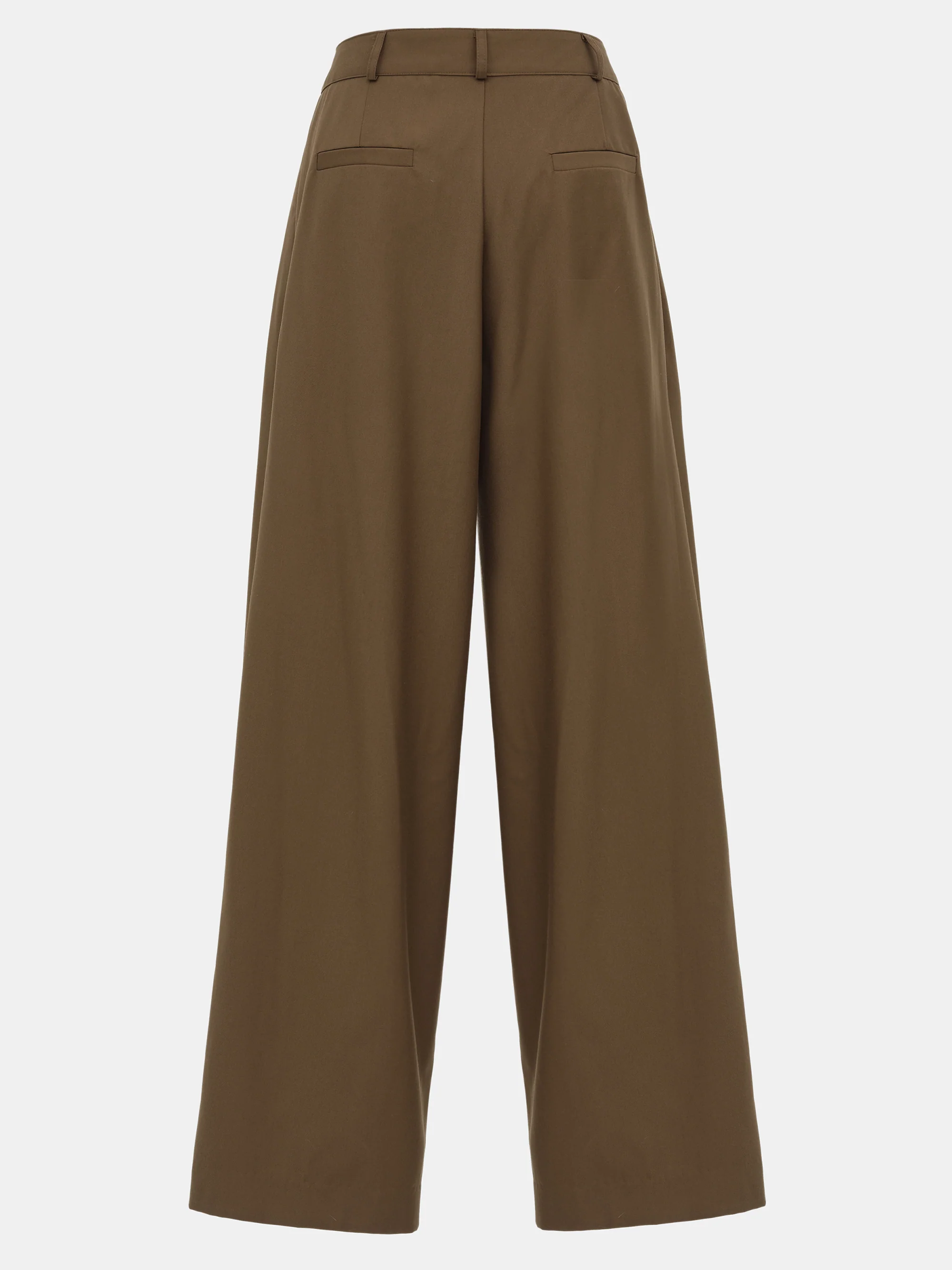 Wide Pleated Trousers, Brown - Image 6