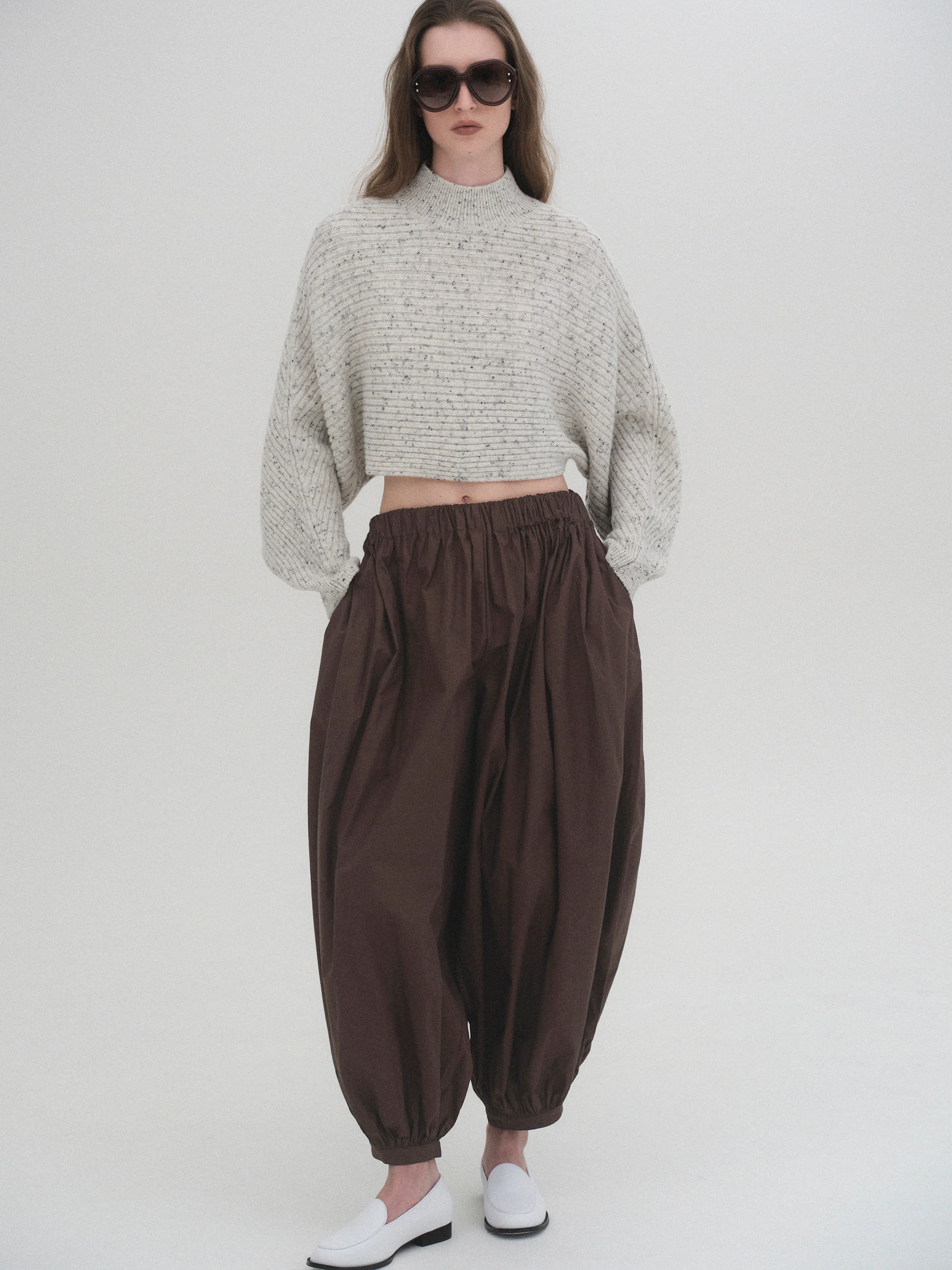 Wool Blend Balloon Knit, Oat