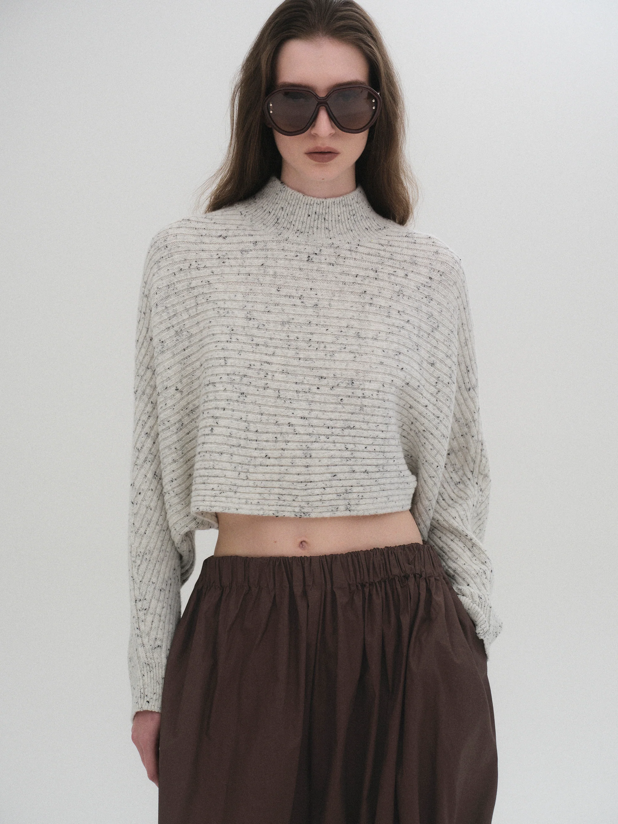 Wool Blend Balloon Knit, Oat - Image 4