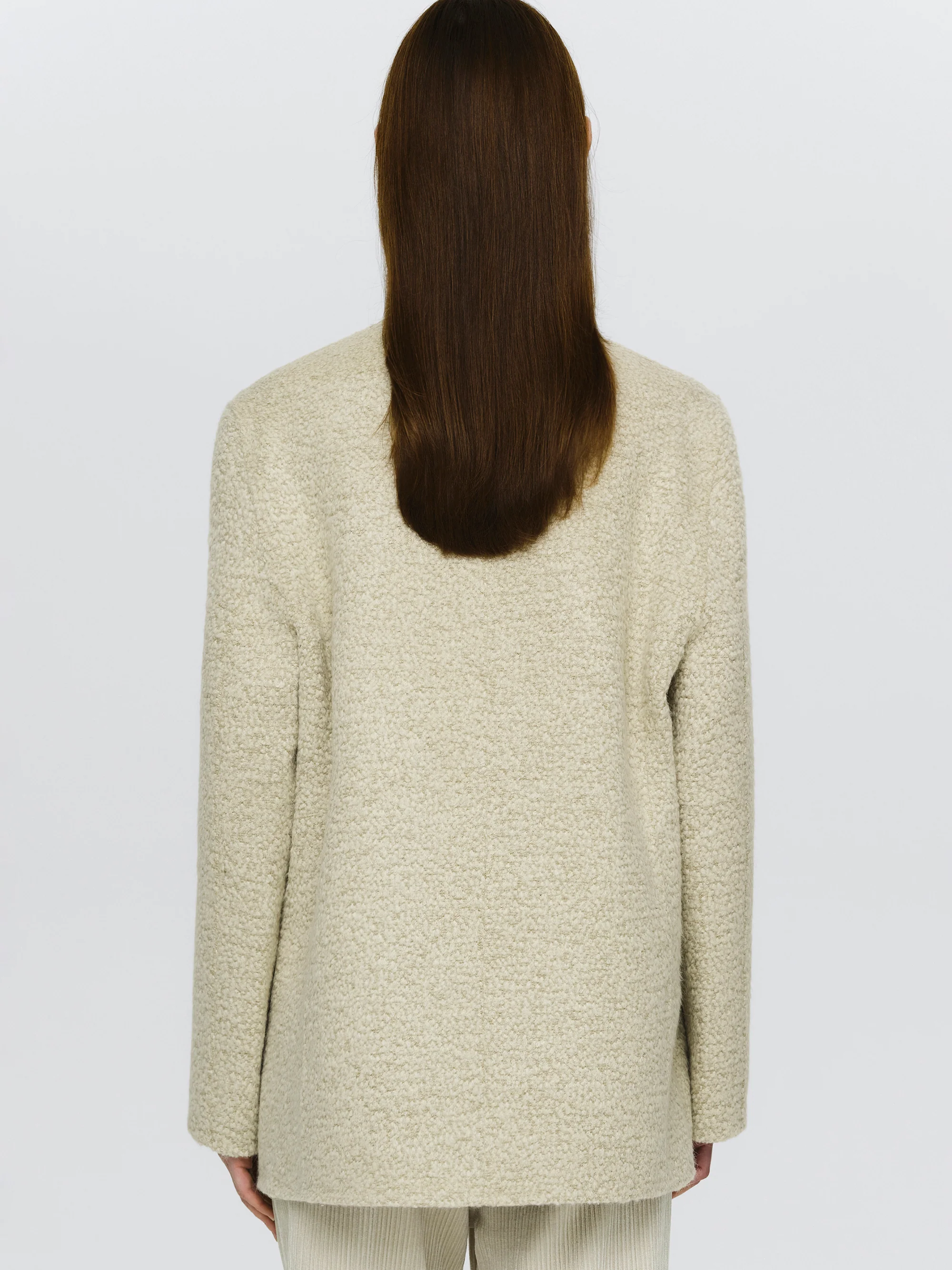 Wool-Blend Button Jacket, Sage - Image 5