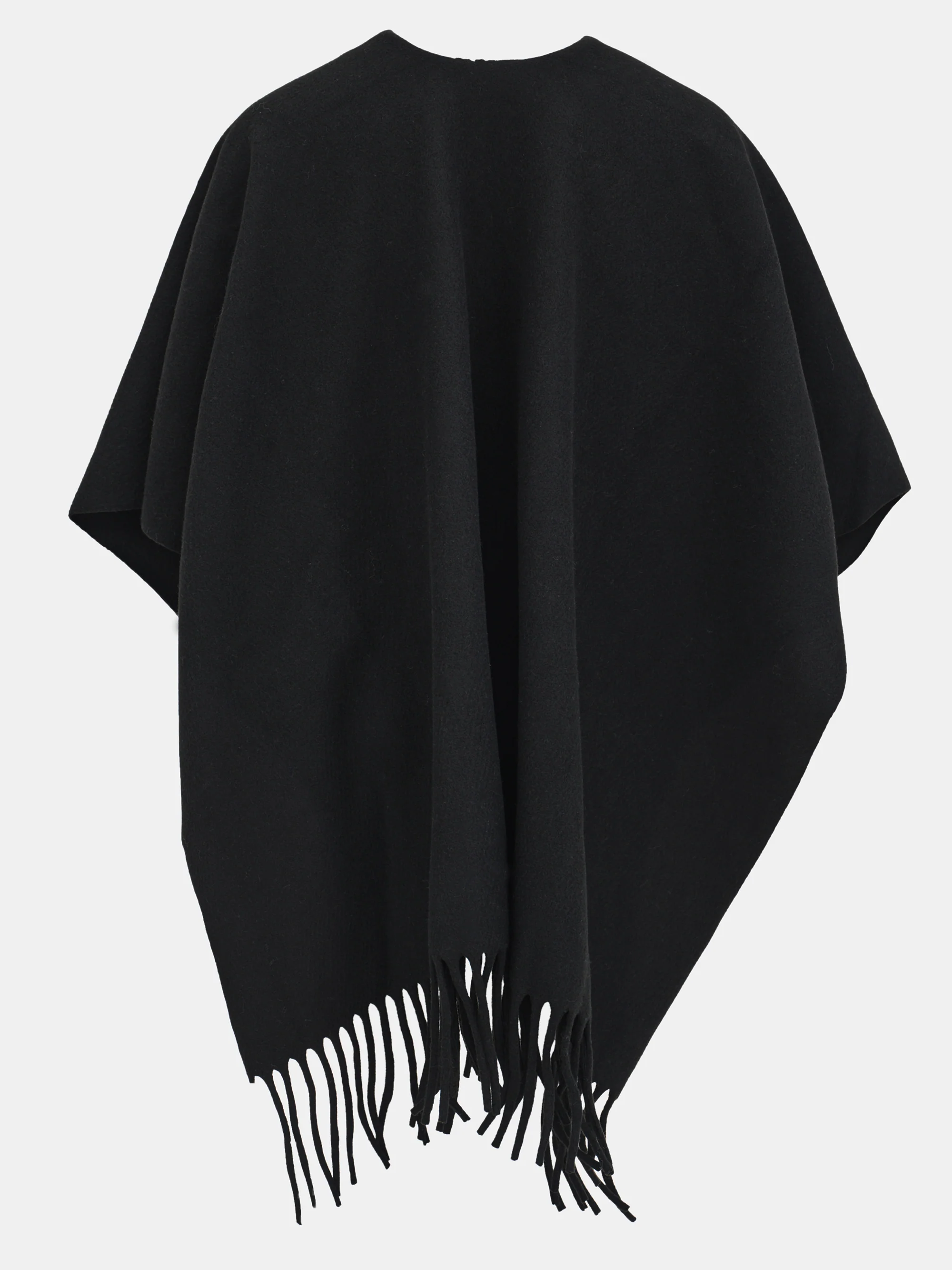 Wool-blend Fringe Scarf, Black - Image 2