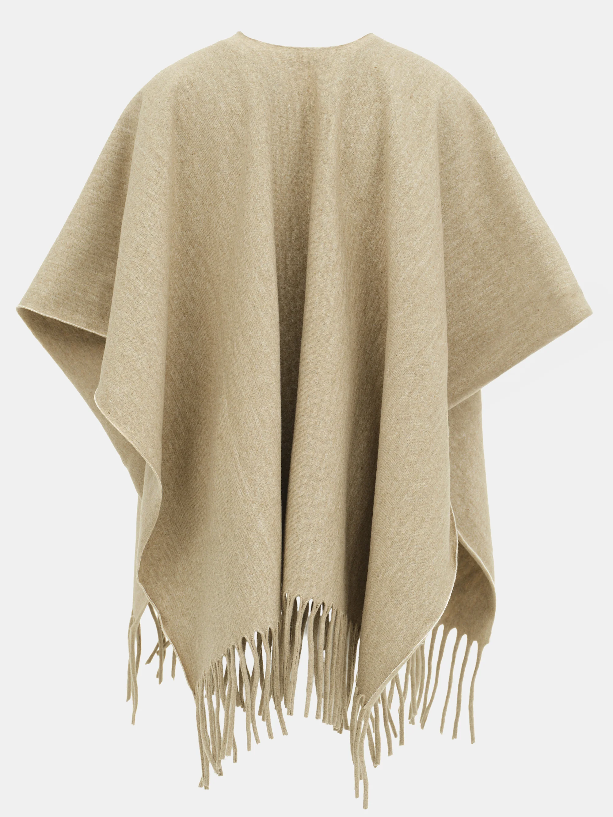 Wool-blend Fringe Scarf, Camel - Image 2