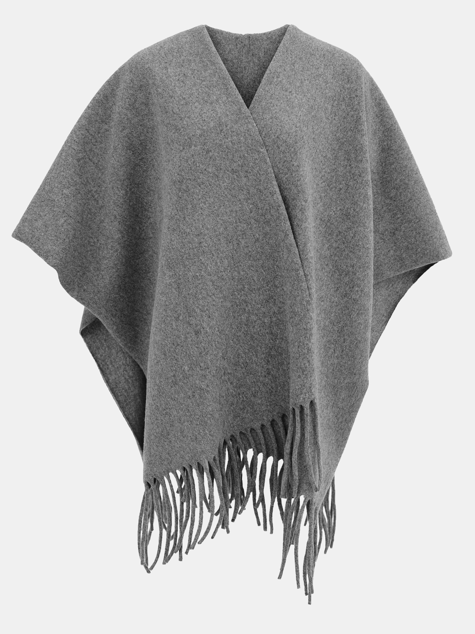 Wool-blend Fringe Scarf, Grey