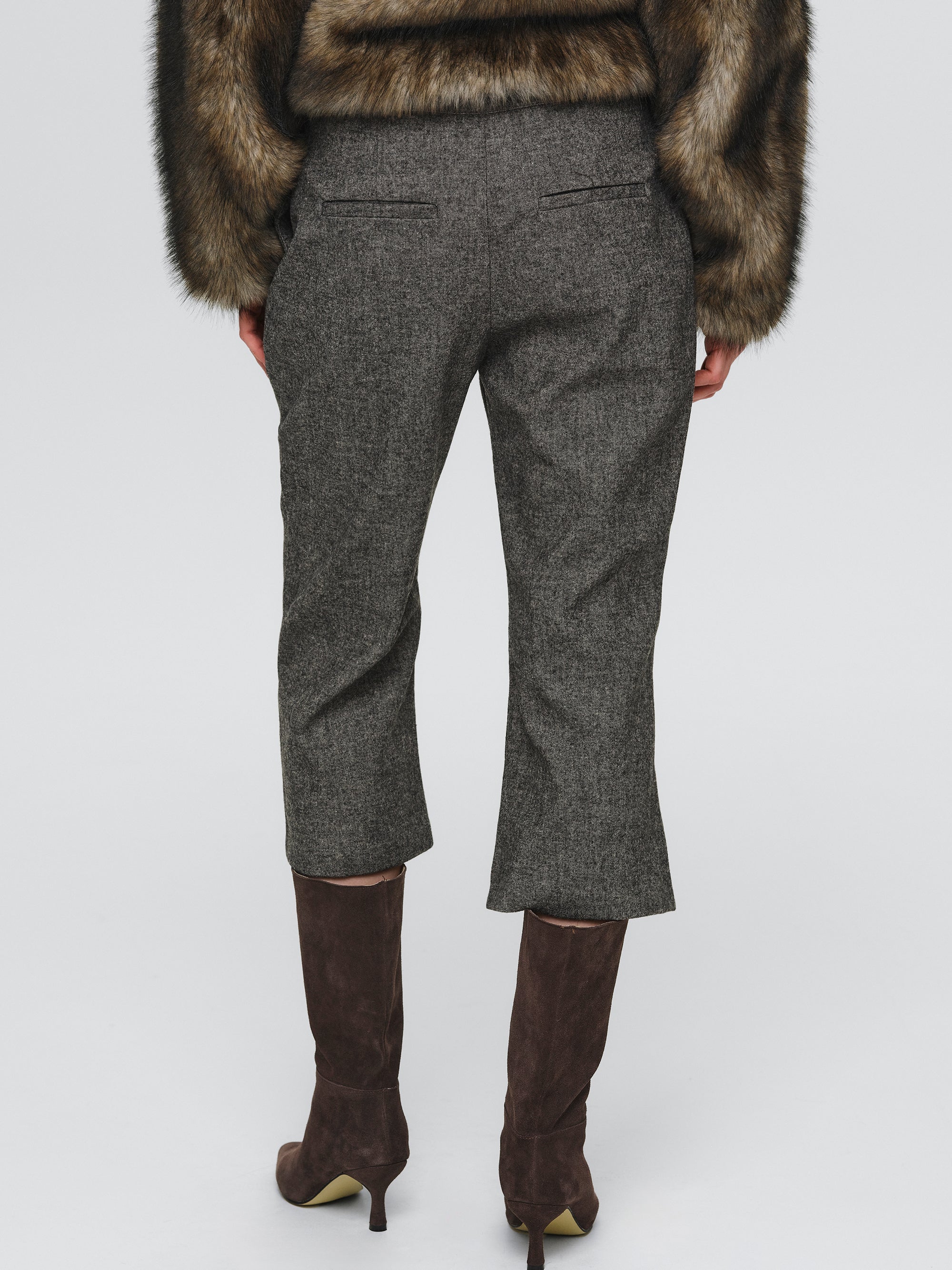 Wool-Blend Knee Pants, Grey - Image 2