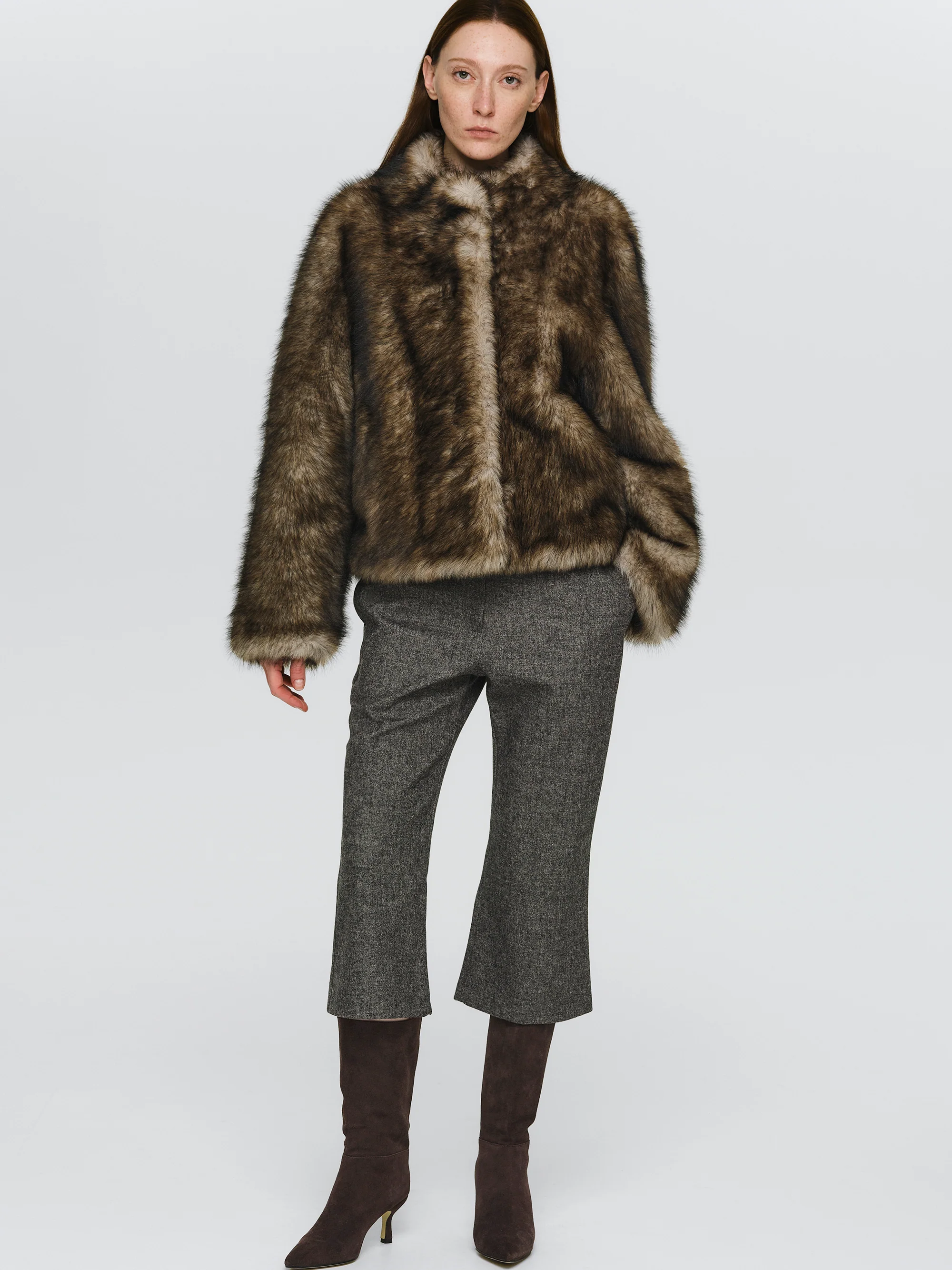 Wool-Blend Knee Pants, Grey - Image 3