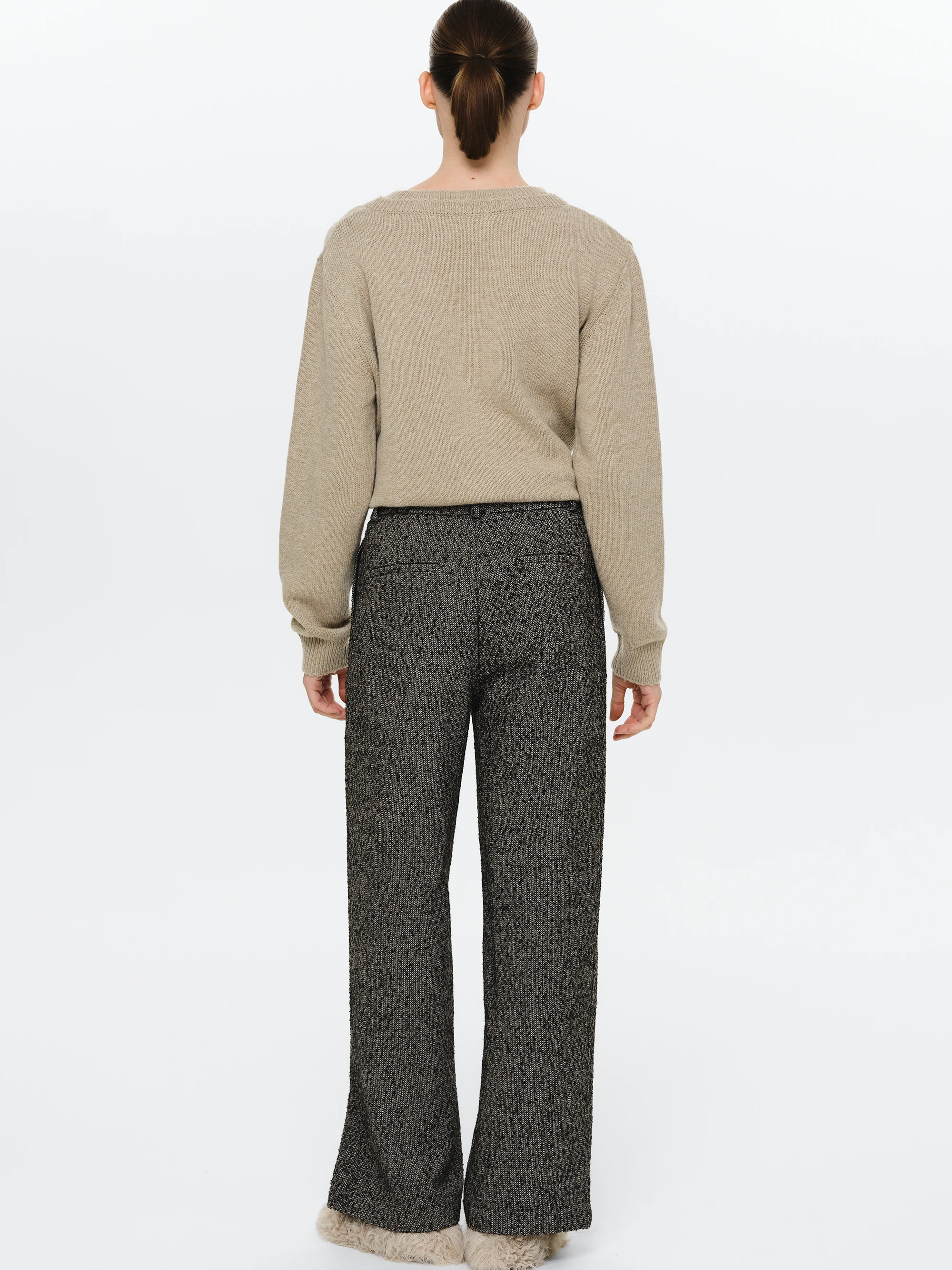 Wool-Blend Trousers, Black - Image 4