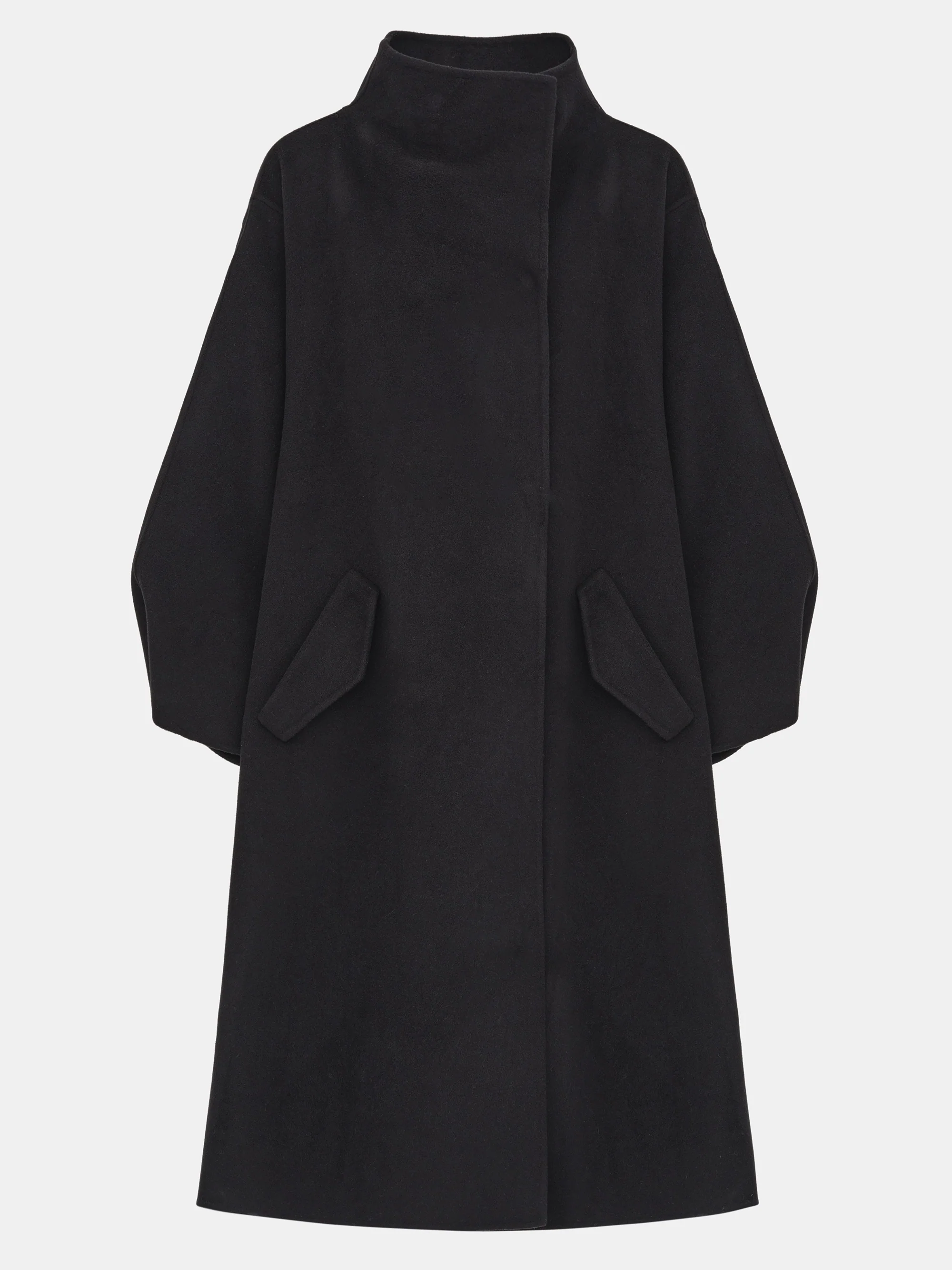Wool-Cashmere Blend Coat, Black - Image 5