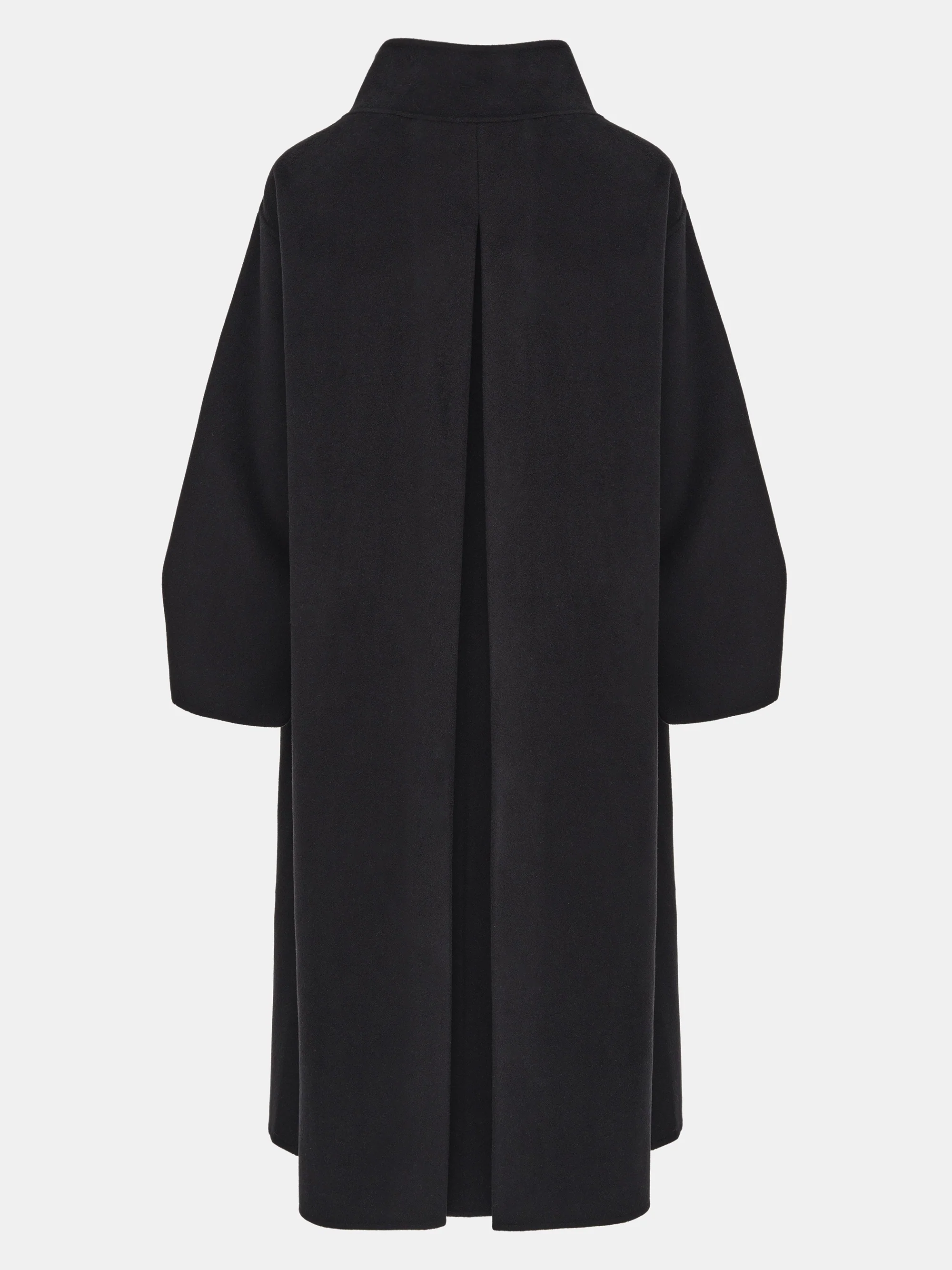 Wool-Cashmere Blend Coat, Black - Image 6