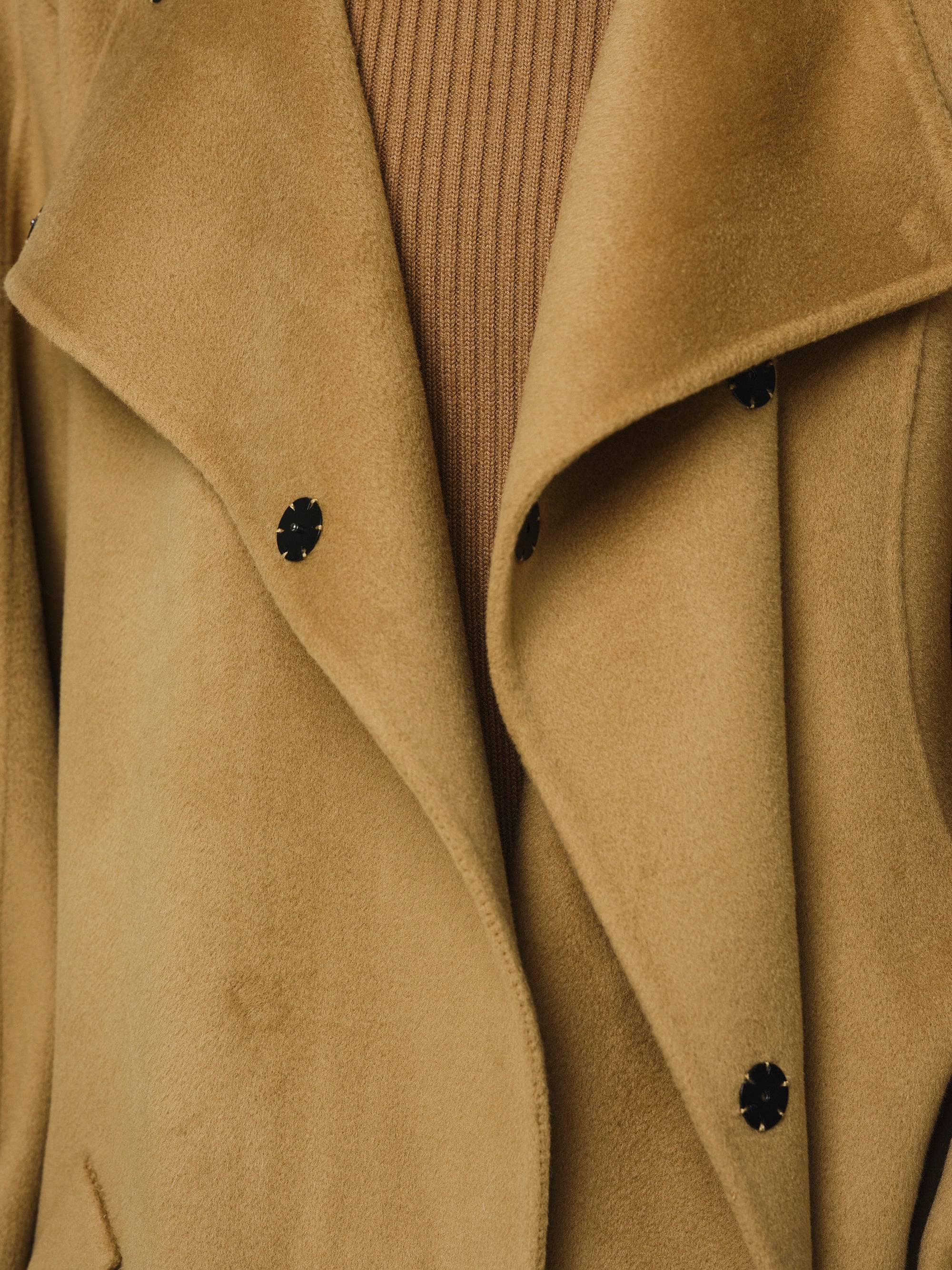 Wool-Cashmere Blend Coat, Camel - Image 4