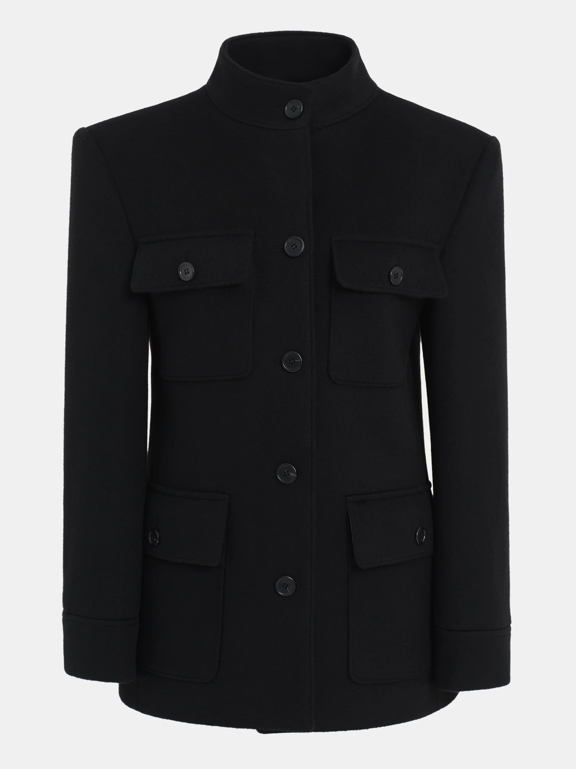Wool Cashmere Officer Jacket, Black - Image 2