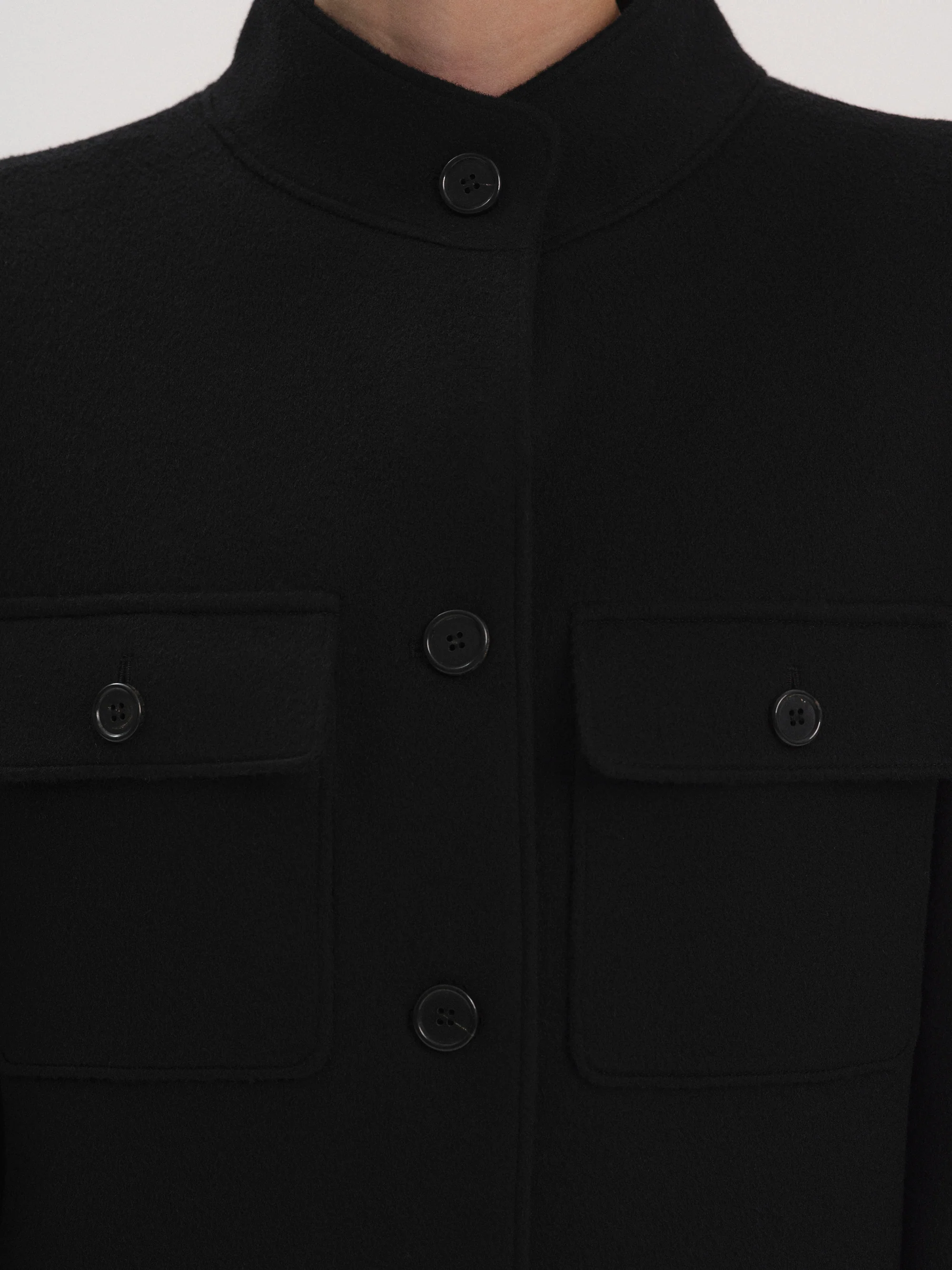 Wool Cashmere Officer Jacket, Black - Image 4