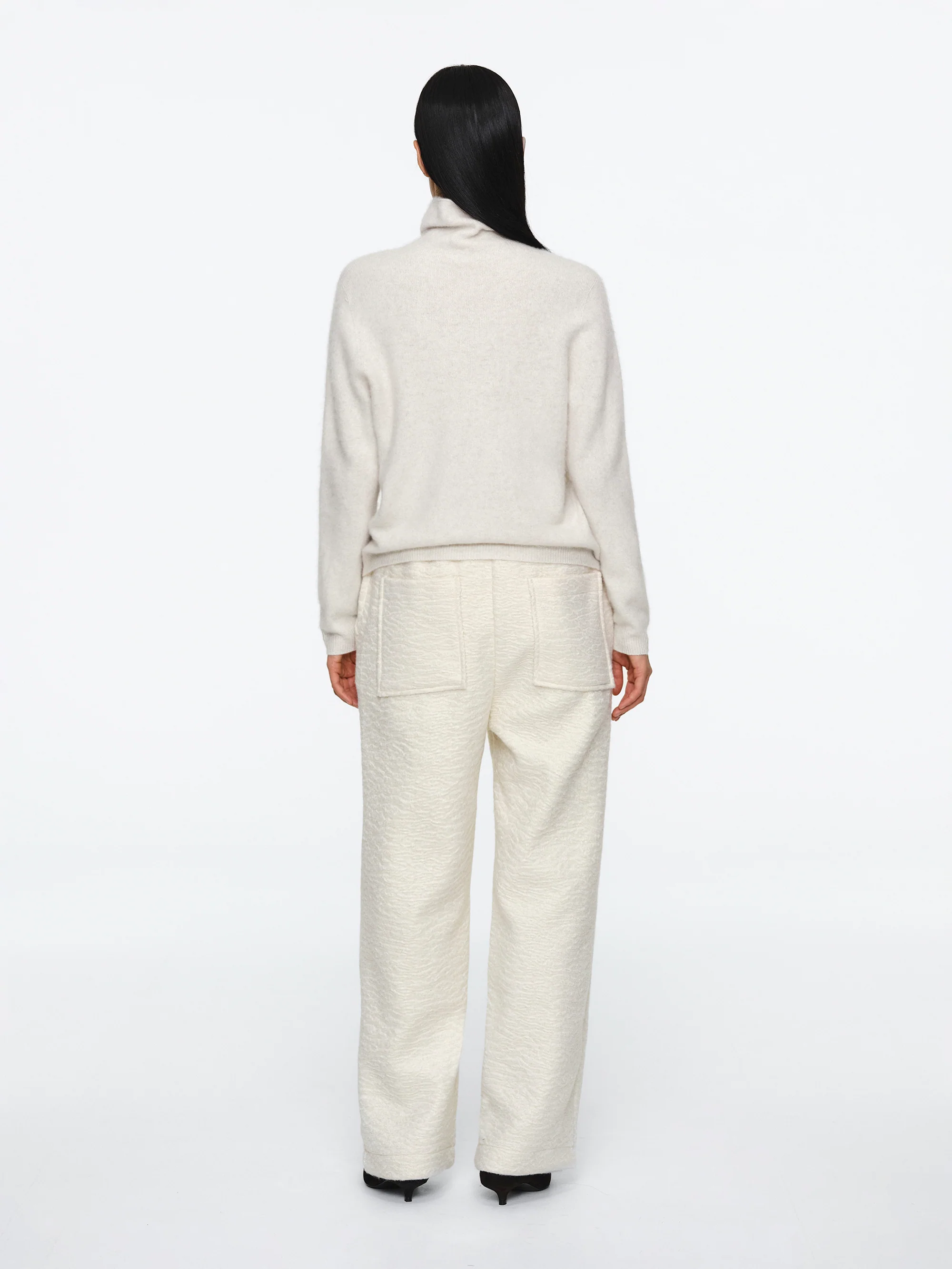 Wool Cashmere Turtleneck, Ivory - Image 4