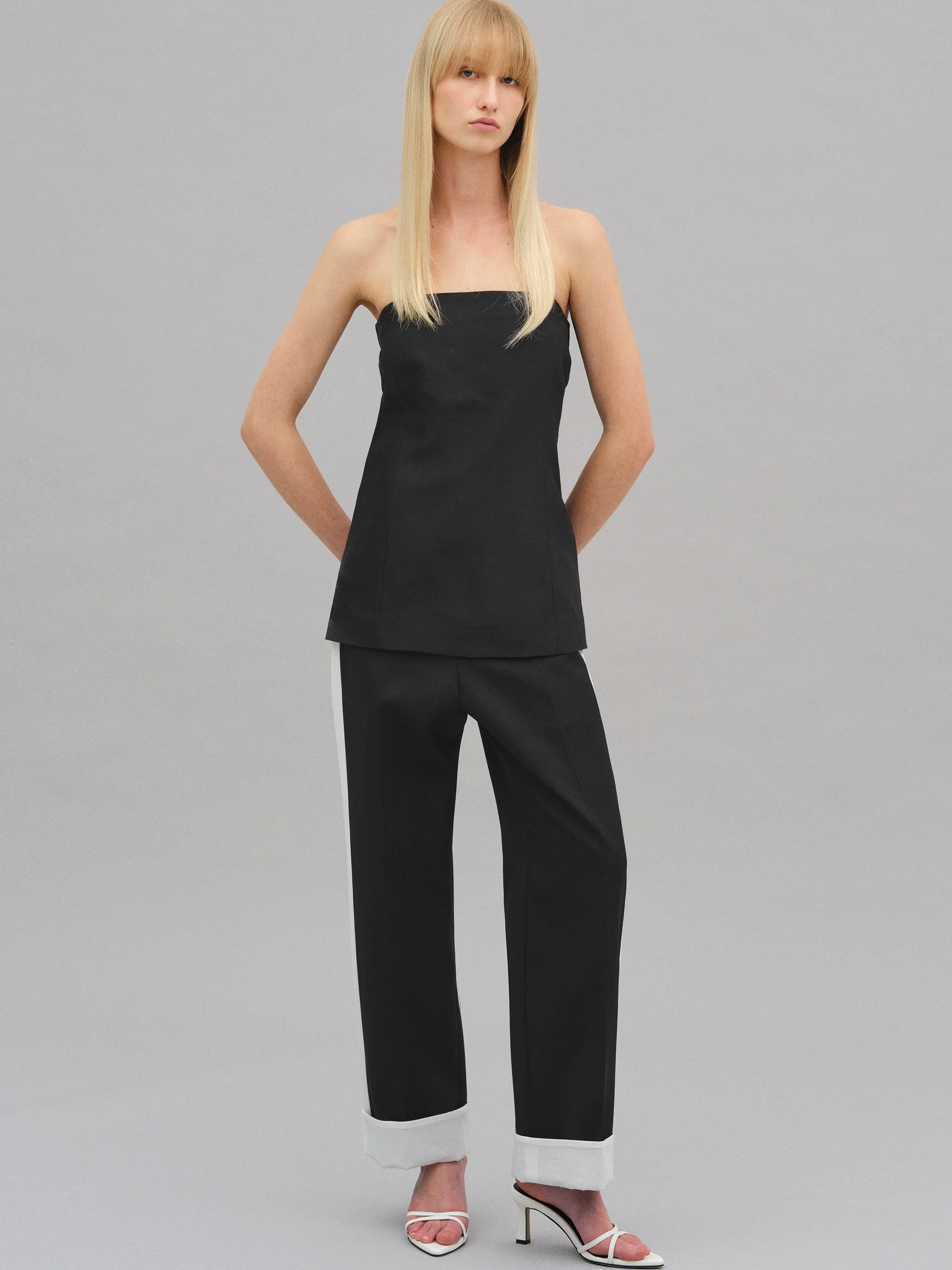 Wool-Silk Bustier, Black - Image 4