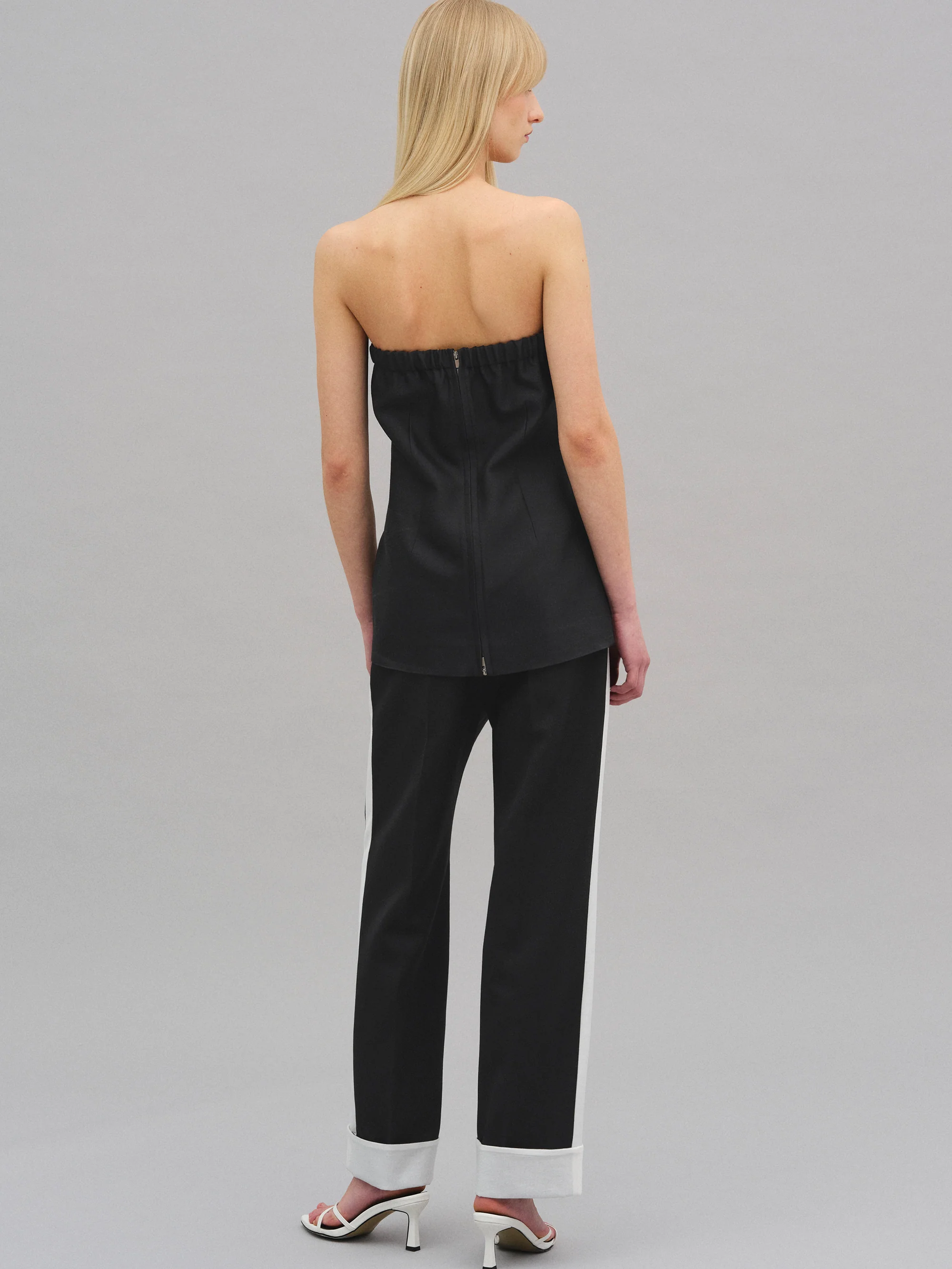 Wool-Silk Bustier, Black - Image 5
