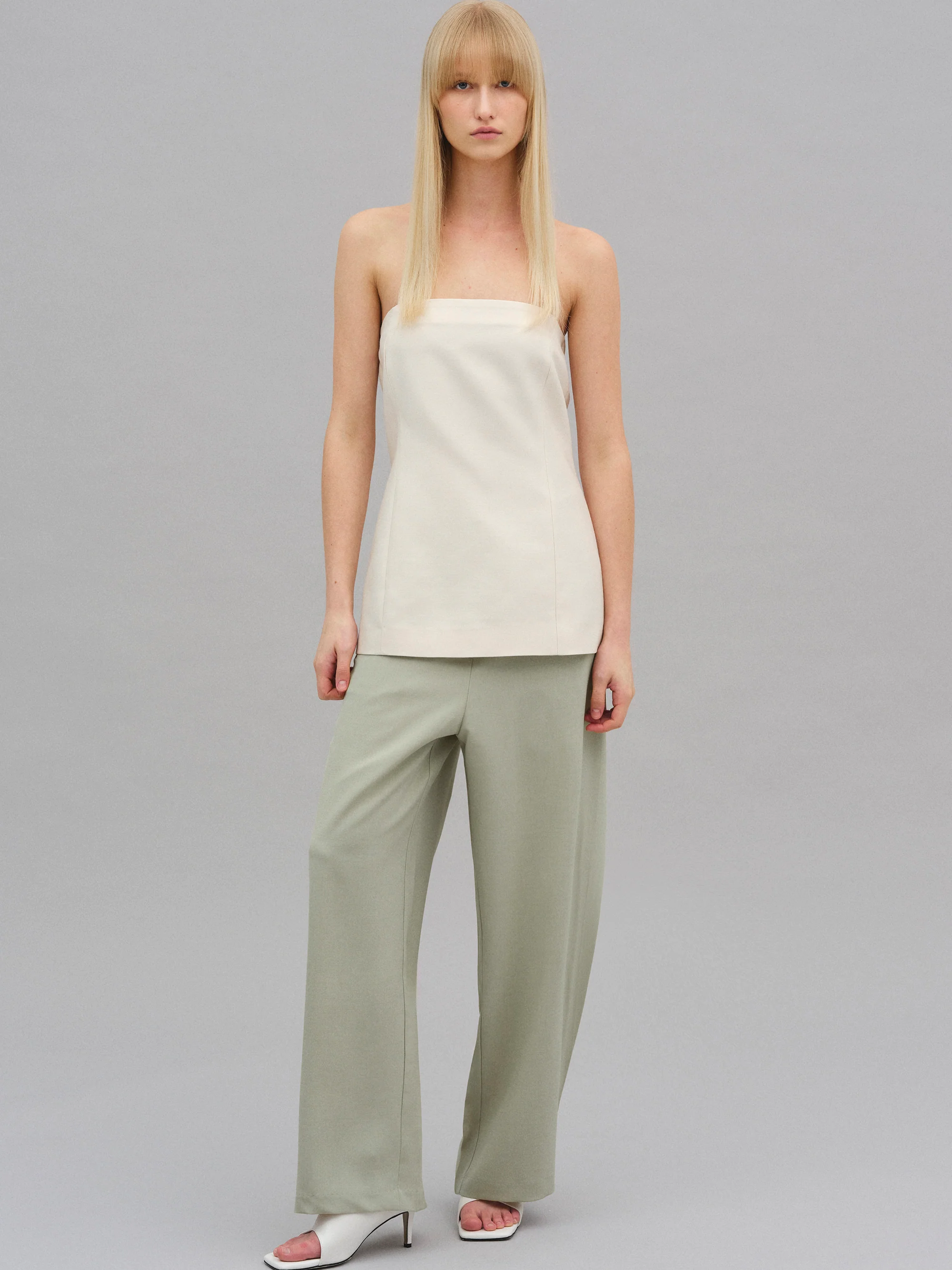 Wool-Silk Bustier, Ivory - Image 5