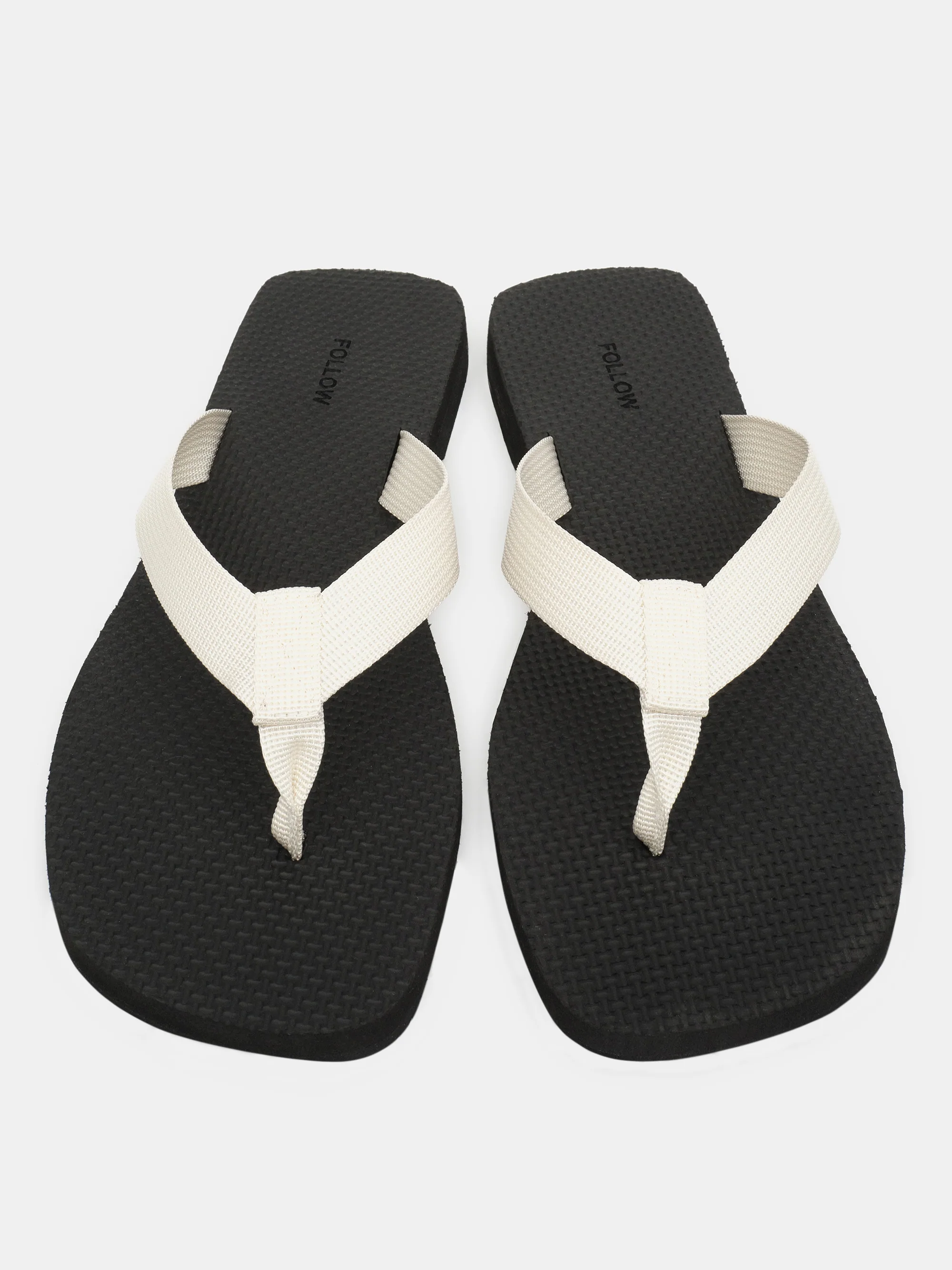 Woven Strap Flip-Flops, Ivory