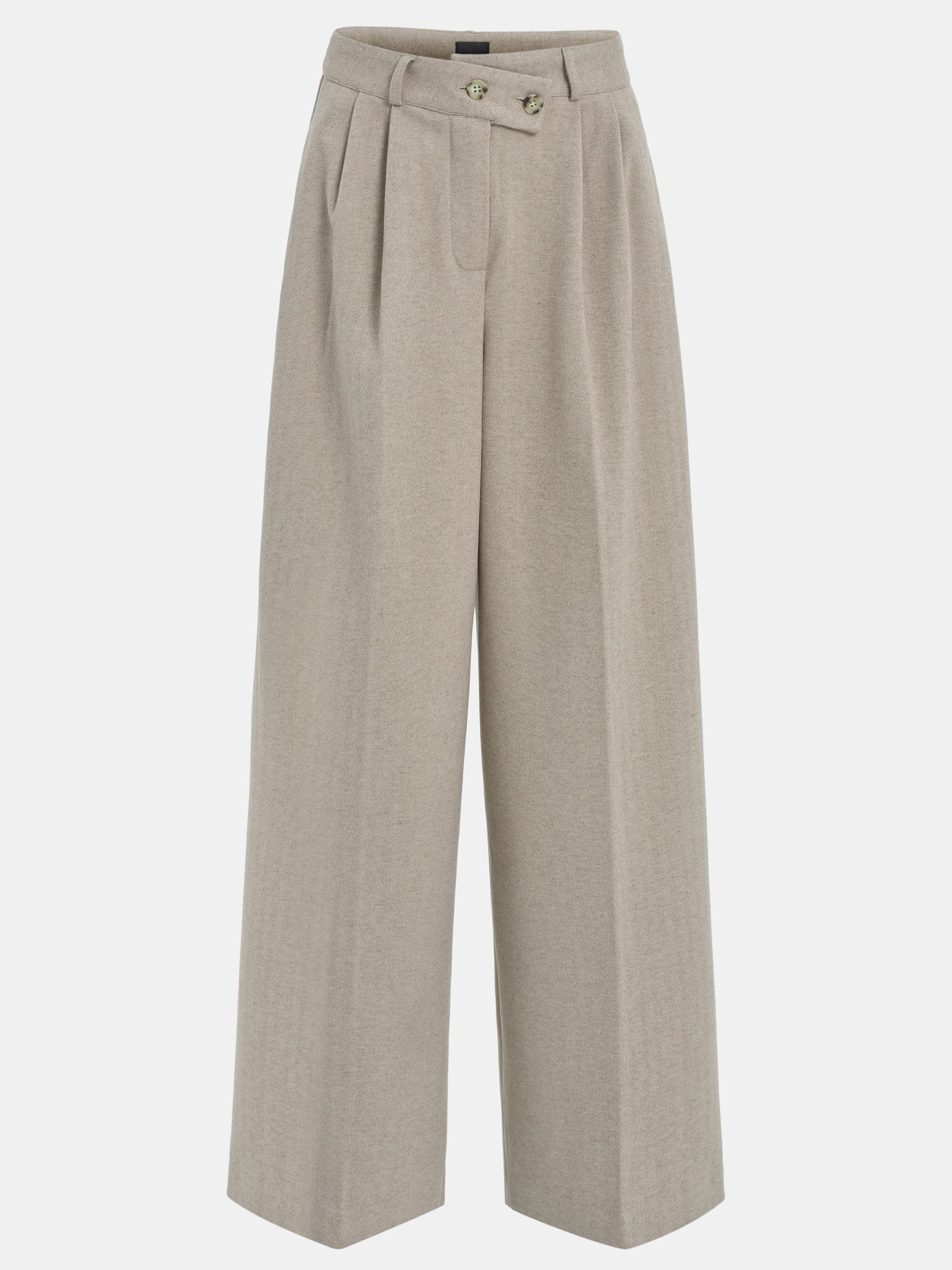 Wrap Button Trousers, Taupe - Image 6