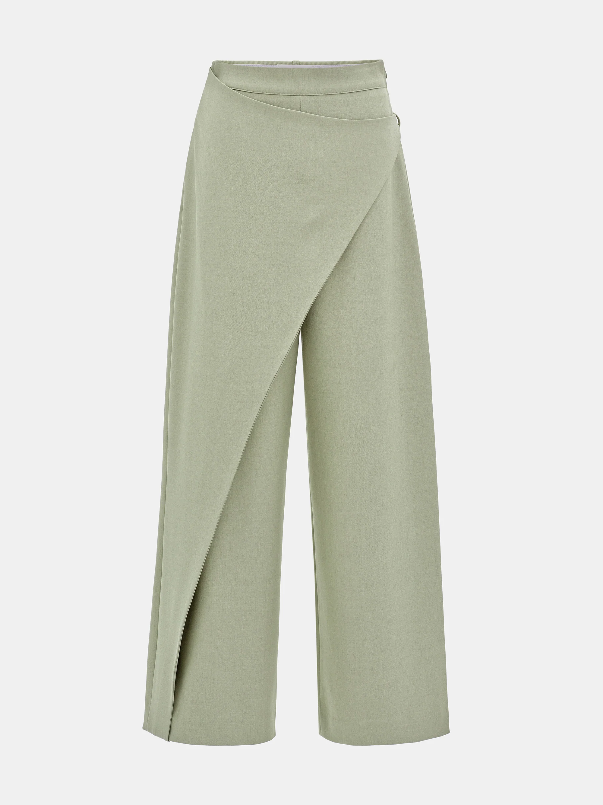 Wrap Buttoned Trousers, Khaki - Image 6