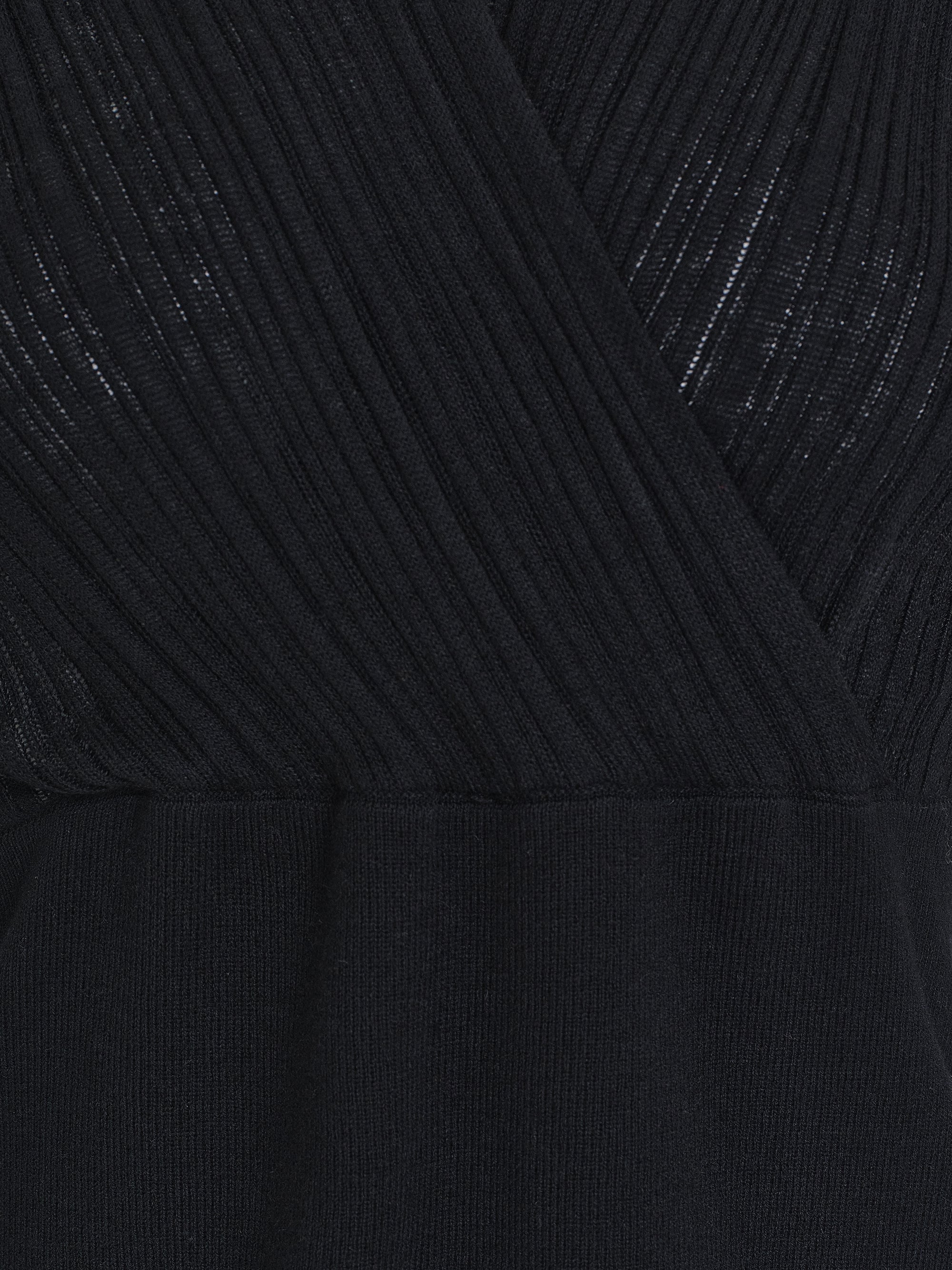 Wrap Cut-Out Knit Top, Black - Image 2