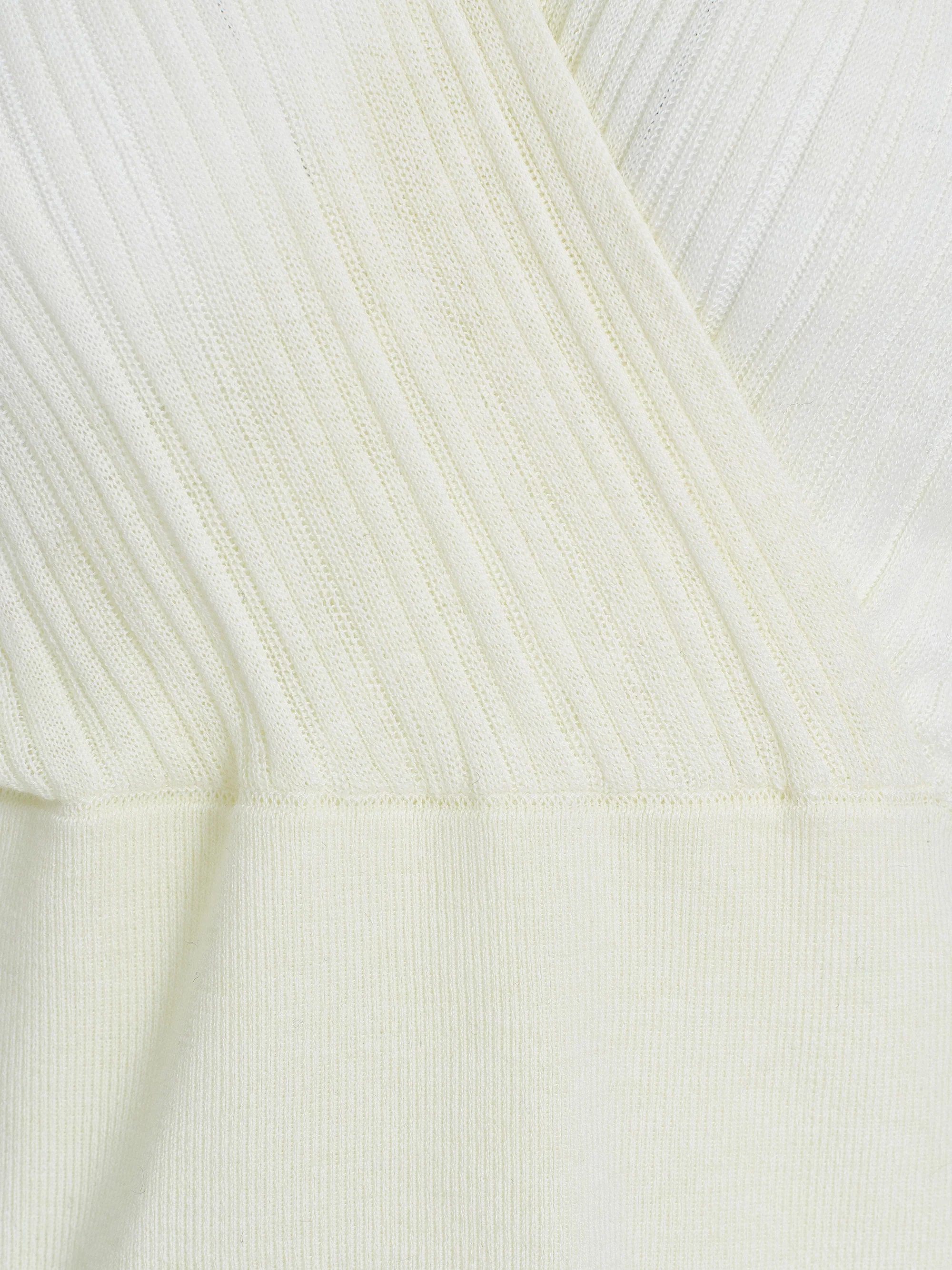 Wrap Cut-Out Knit Top, Ivory - Image 2