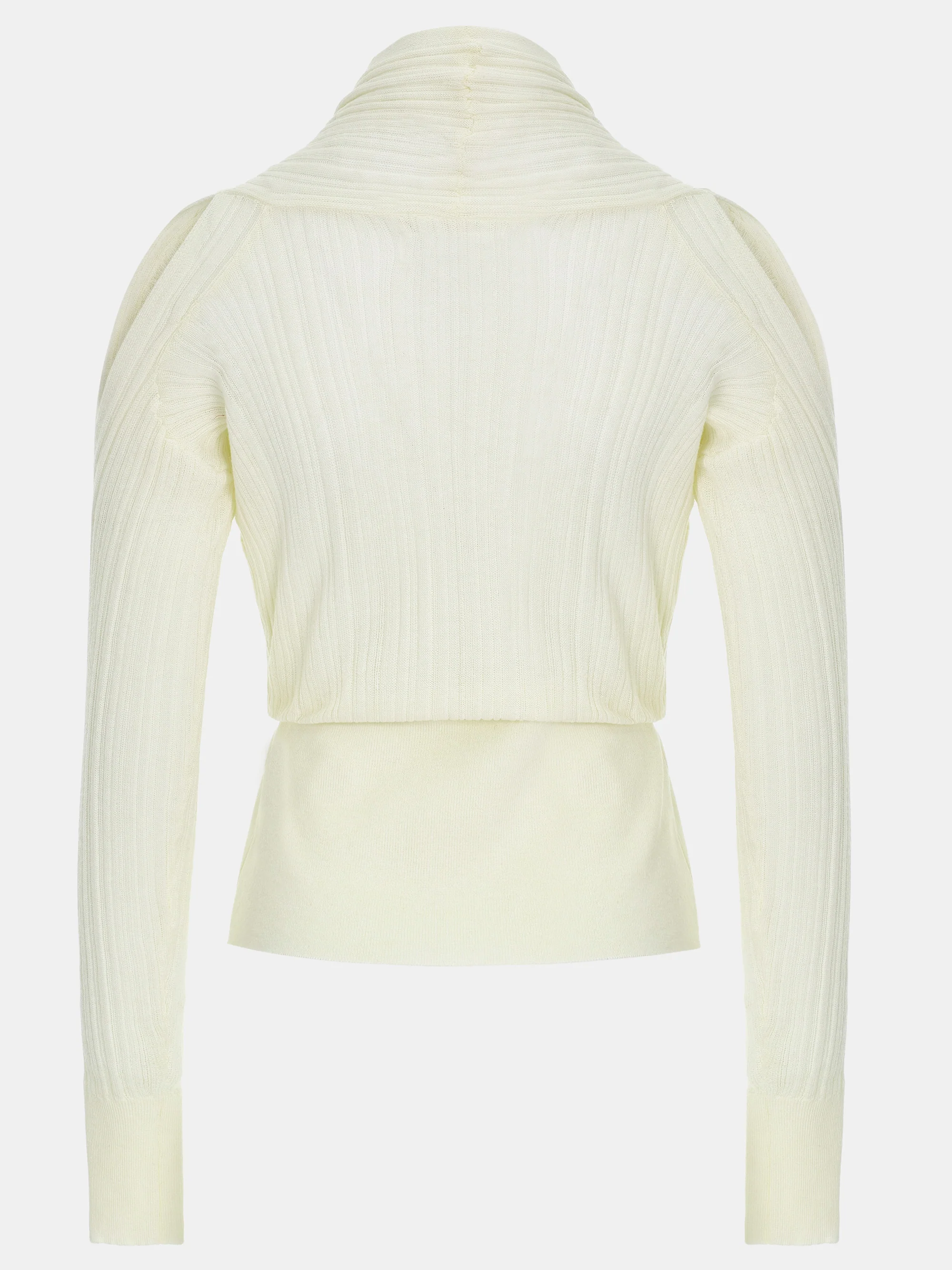 Wrap Cut-Out Knit Top, Ivory - Image 3