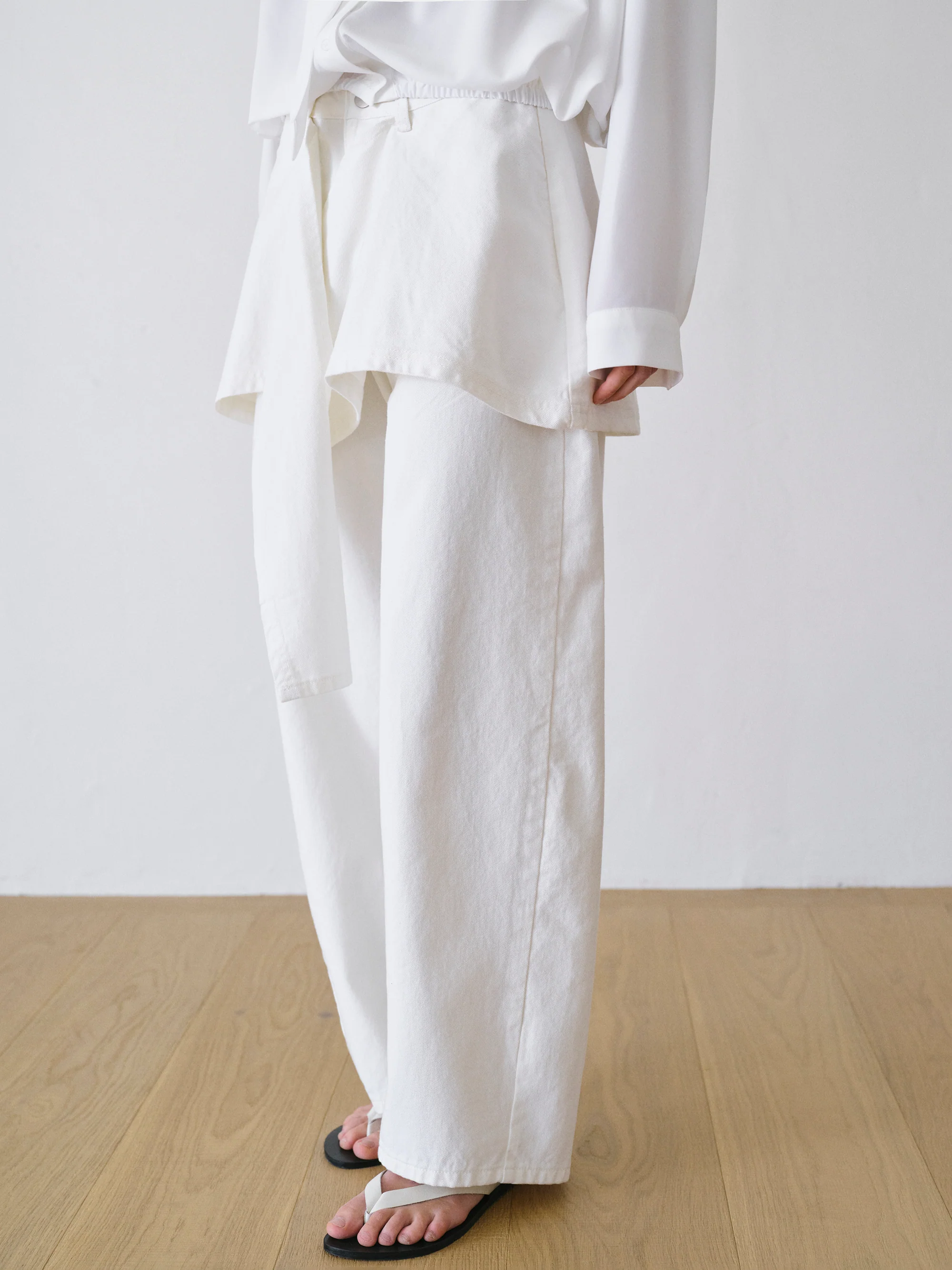 Wrap Panel Jeans, Ivory - Image 3