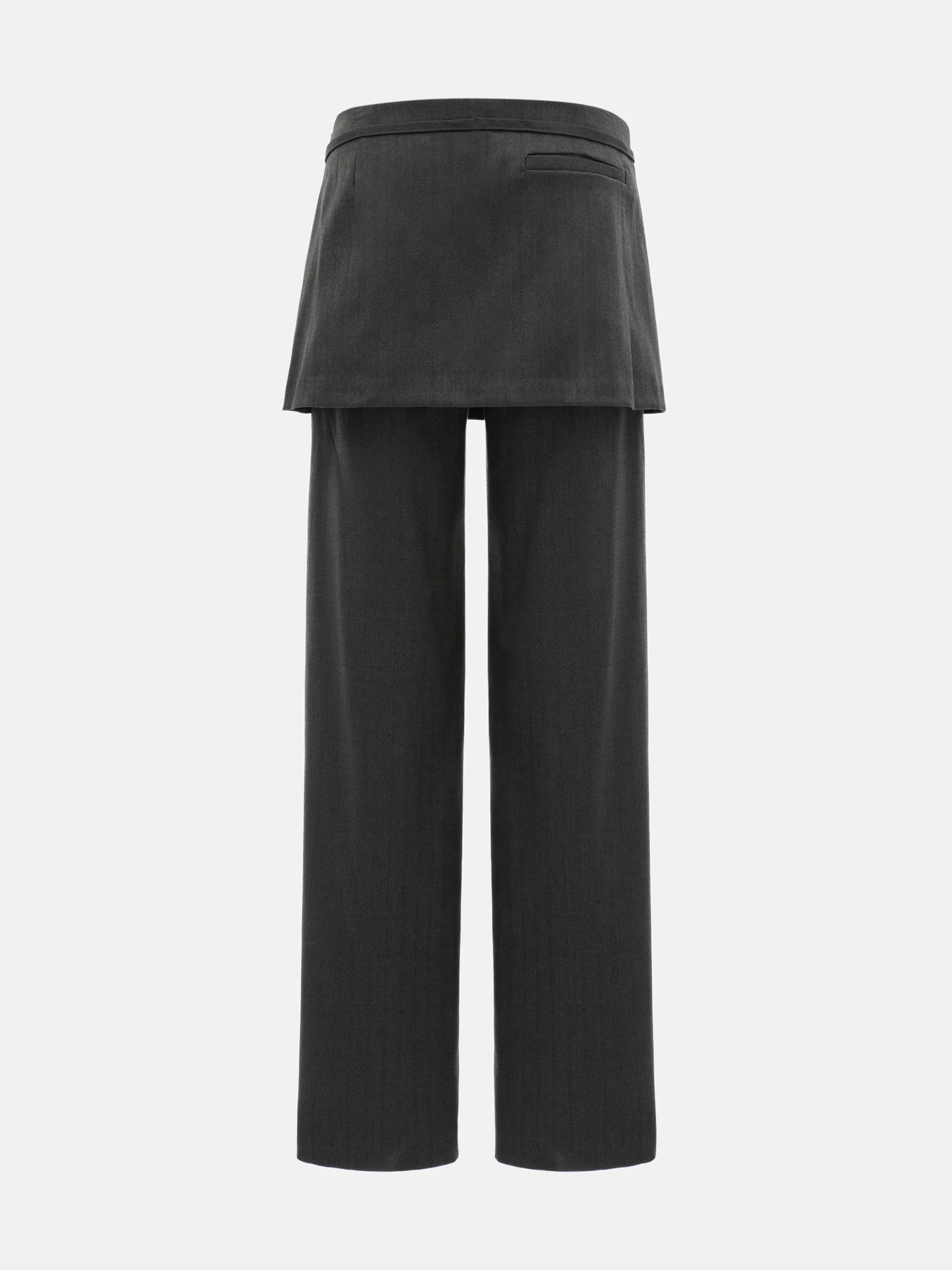 Wrap Panel Tailored Trousers, Charcoal - Image 7