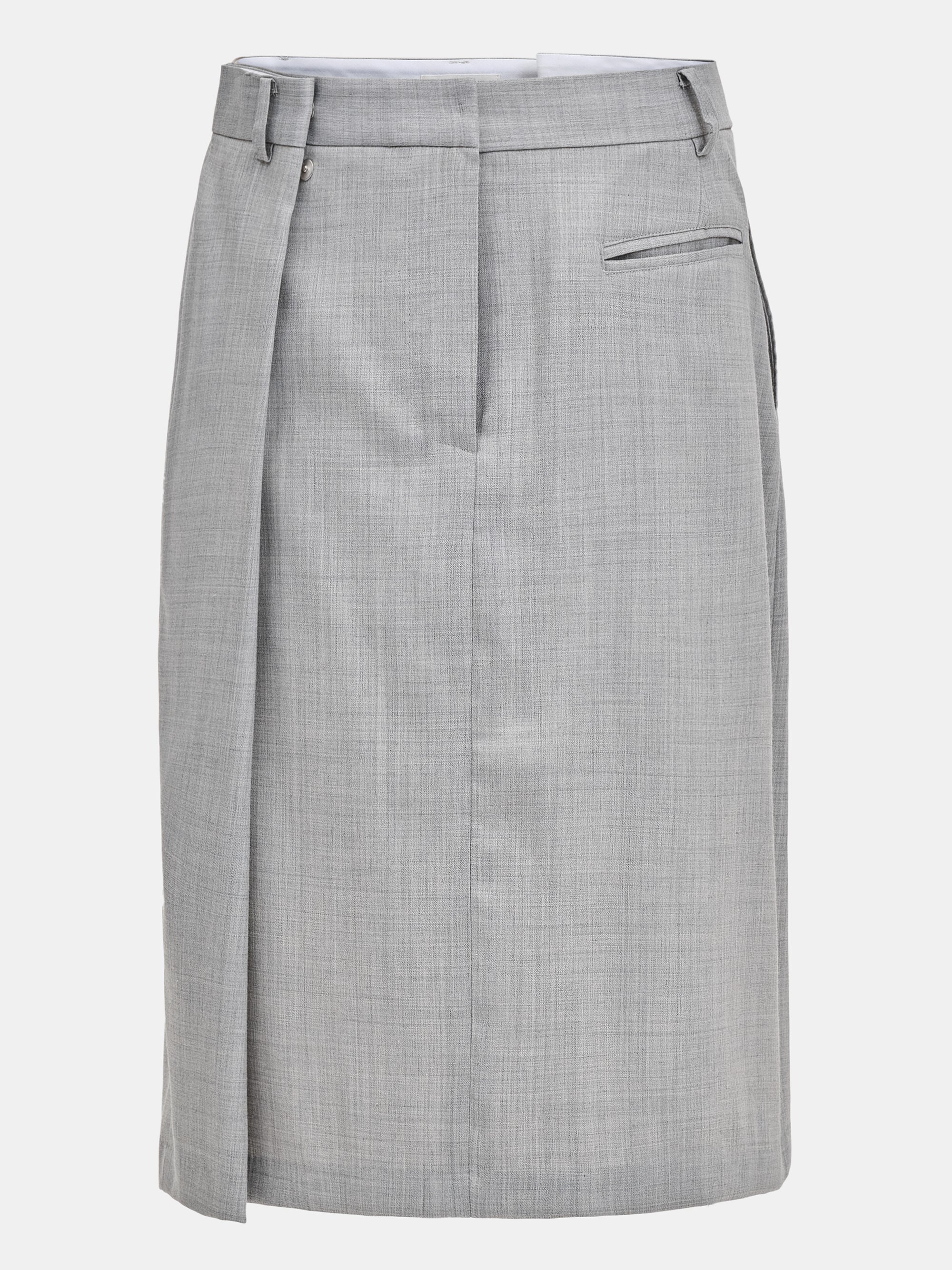 Wrap Pencil Skirt, Grey - Image 4