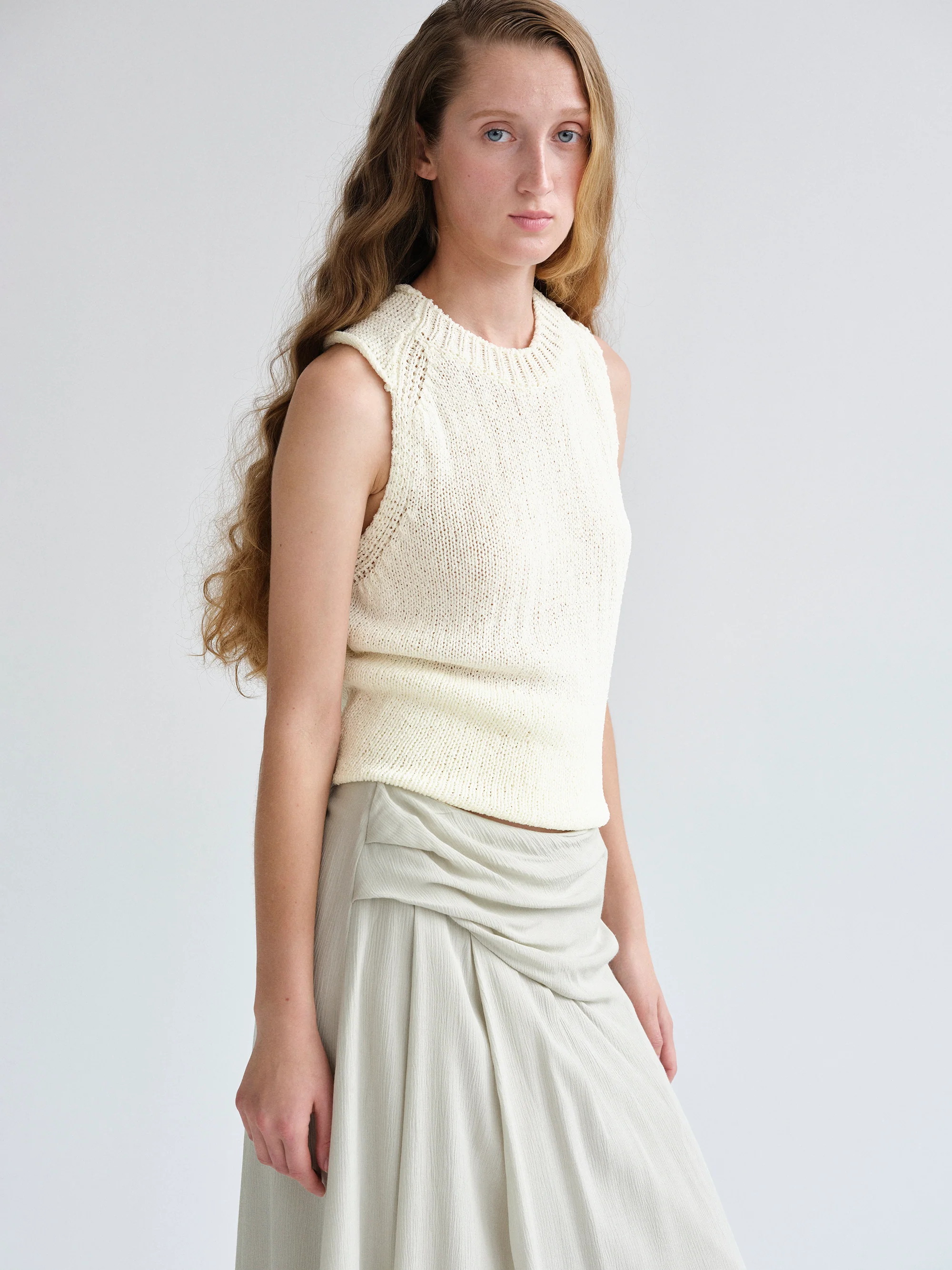 Zeren Back Knot Knit Top, Ivory - Image 5