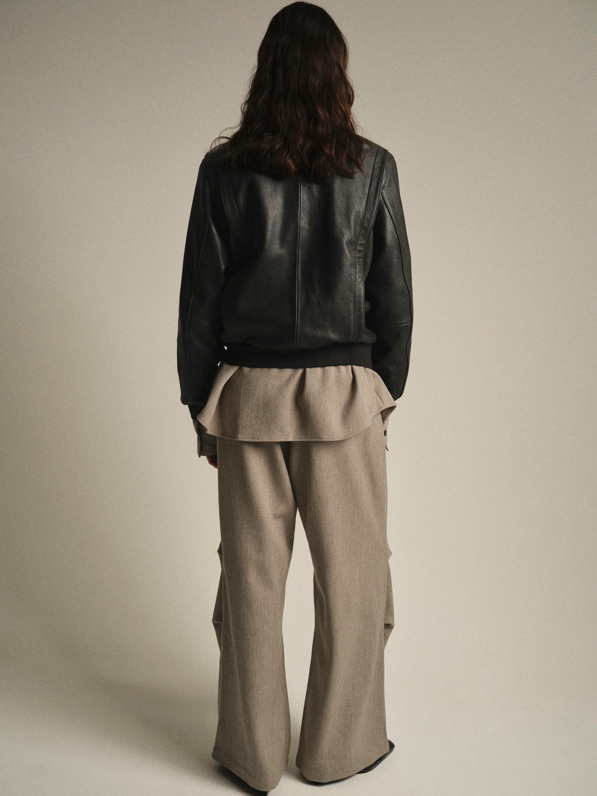 Zia Lambskin Leather Blouson Jacket, Black - Image 6