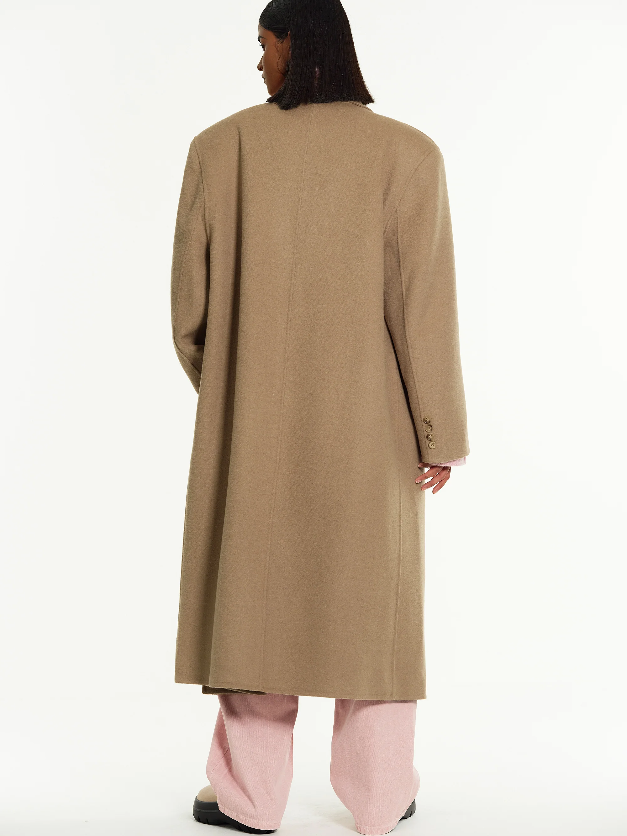 Zvika Padded Shoulder Maxi Coat, Camel - Image 6